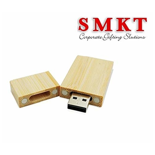 SMKT Wooden Innovative Wooden Rectangle Shape USB 2.0 Data Storage Device 32 GB Pen Drive  Bamboo Wood Shape Pen Drive