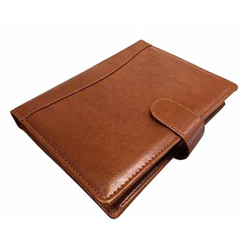 SMKT™ 2021 Dated Handy Executive Organizer-Planner/Designer Faux LeatherA5 Size 6 Ring Binder/Daily Day Planner, Personal Diary, Card-Document Holder for Conference/Meeting with Pen (E507-BROWN)
