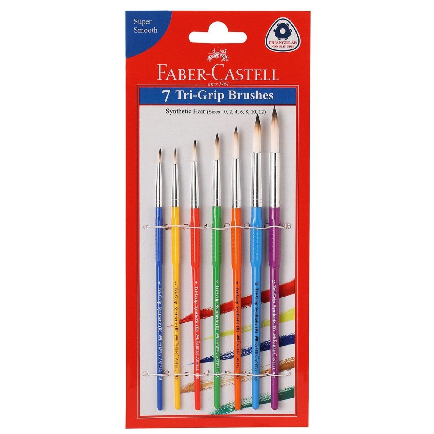 Faber-Castell Tri-Grip Brush - Round, Pack of 7 Assorted