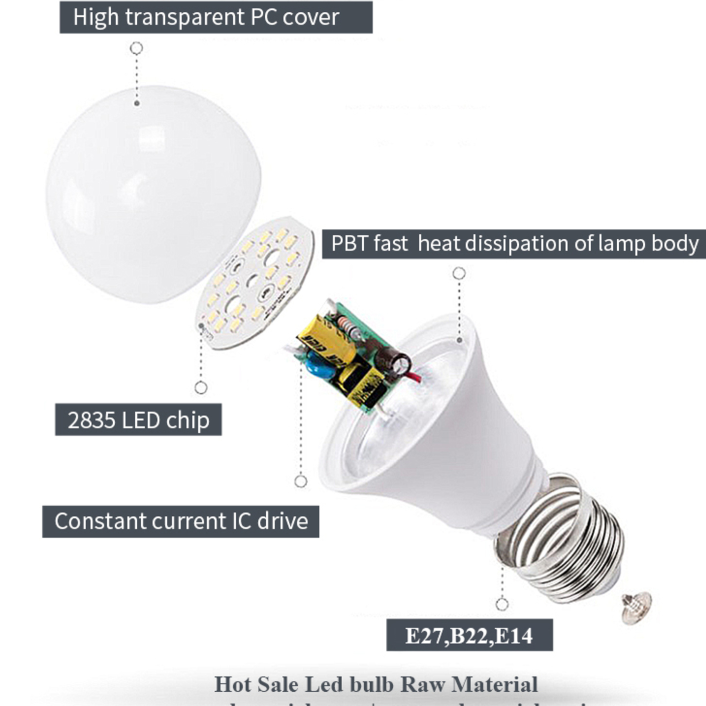 LED BULB RAW MATERIAL 9 WATT