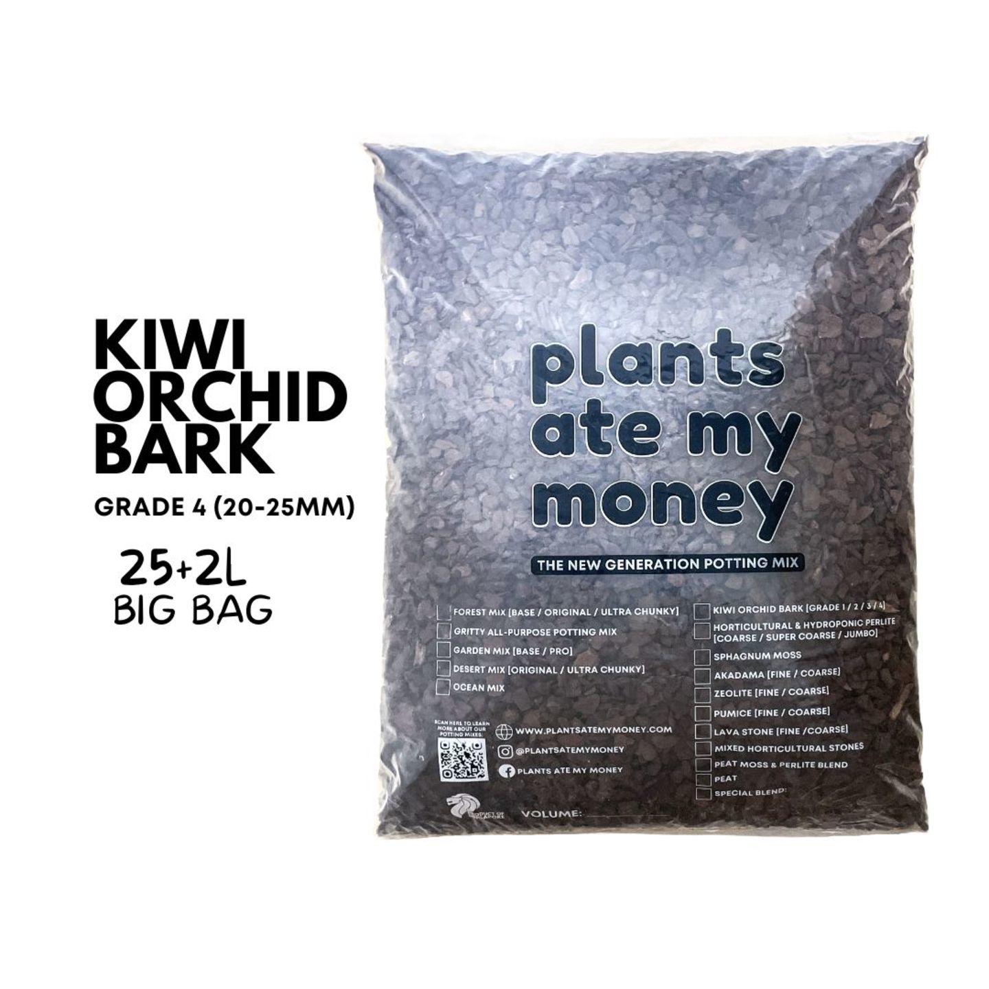 Kiwi Orchid Bark Grade 3 25L + 2L