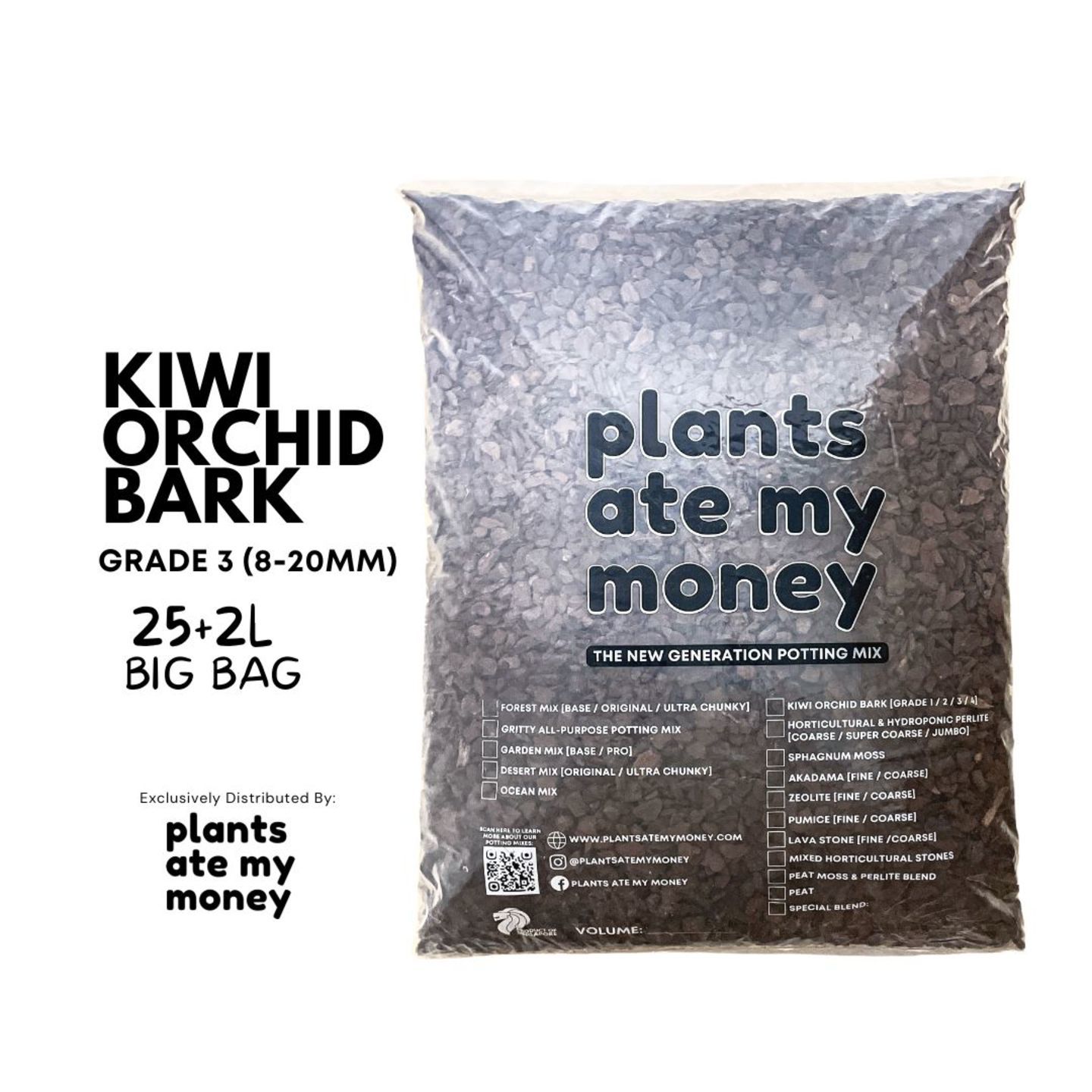 Kiwi Orchid Bark Grade 3 25L + 2L Free