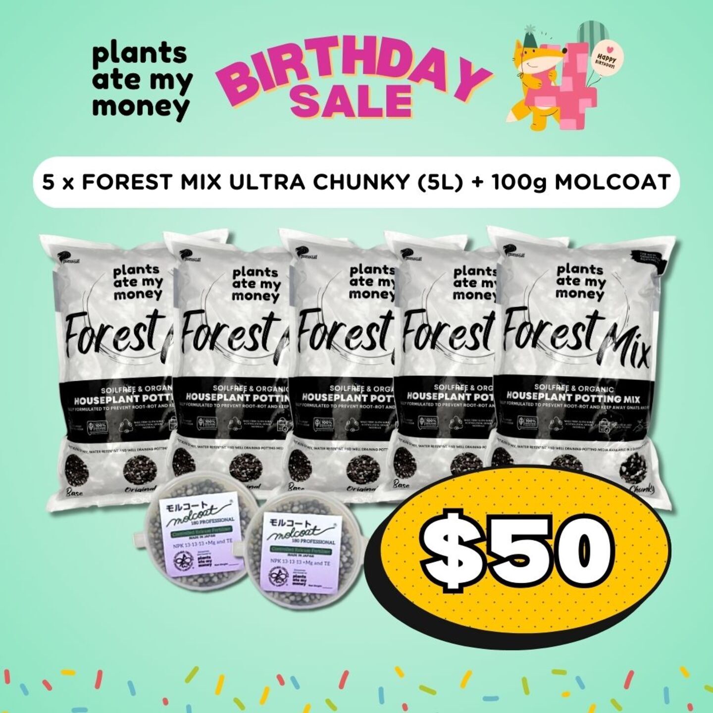 5 x FOREST MIX ULTRA CHUNKY 5L + 100g MOLCOAT