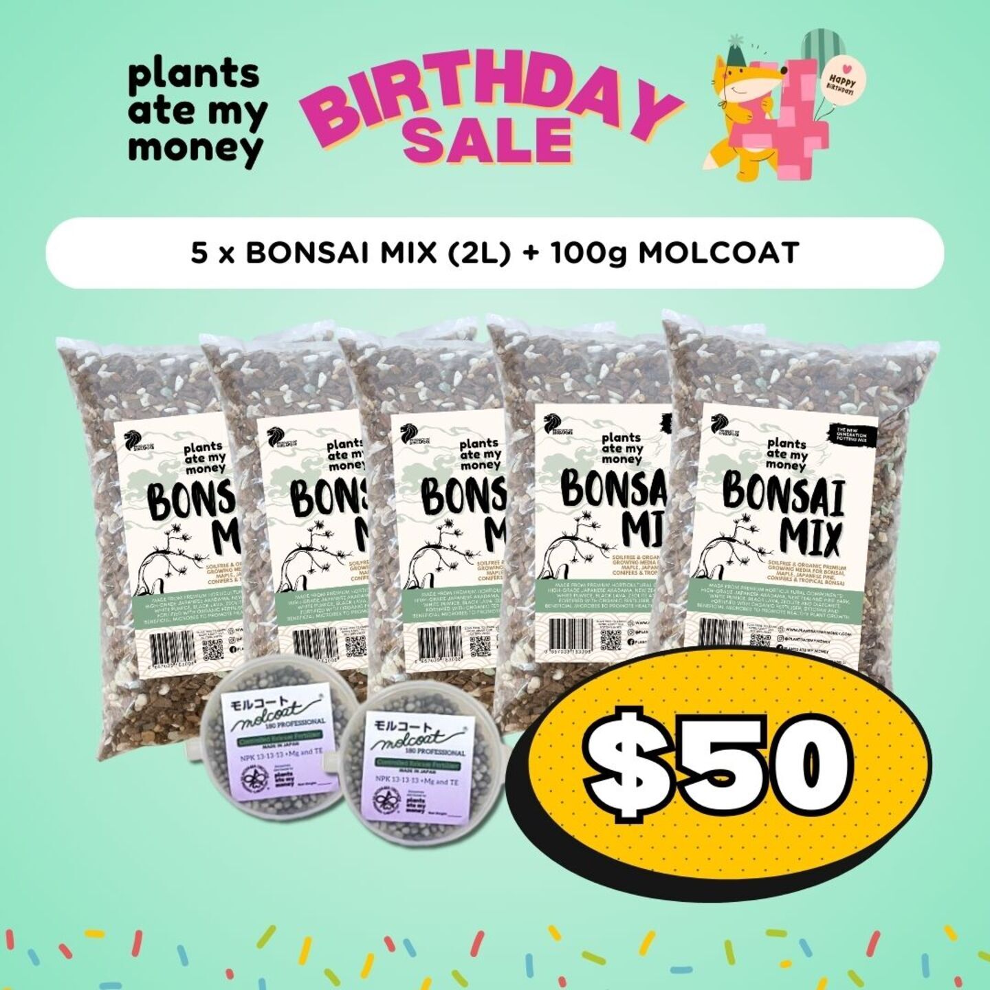 5 x BONSAI MIX 2L + 100g MOLCOAT