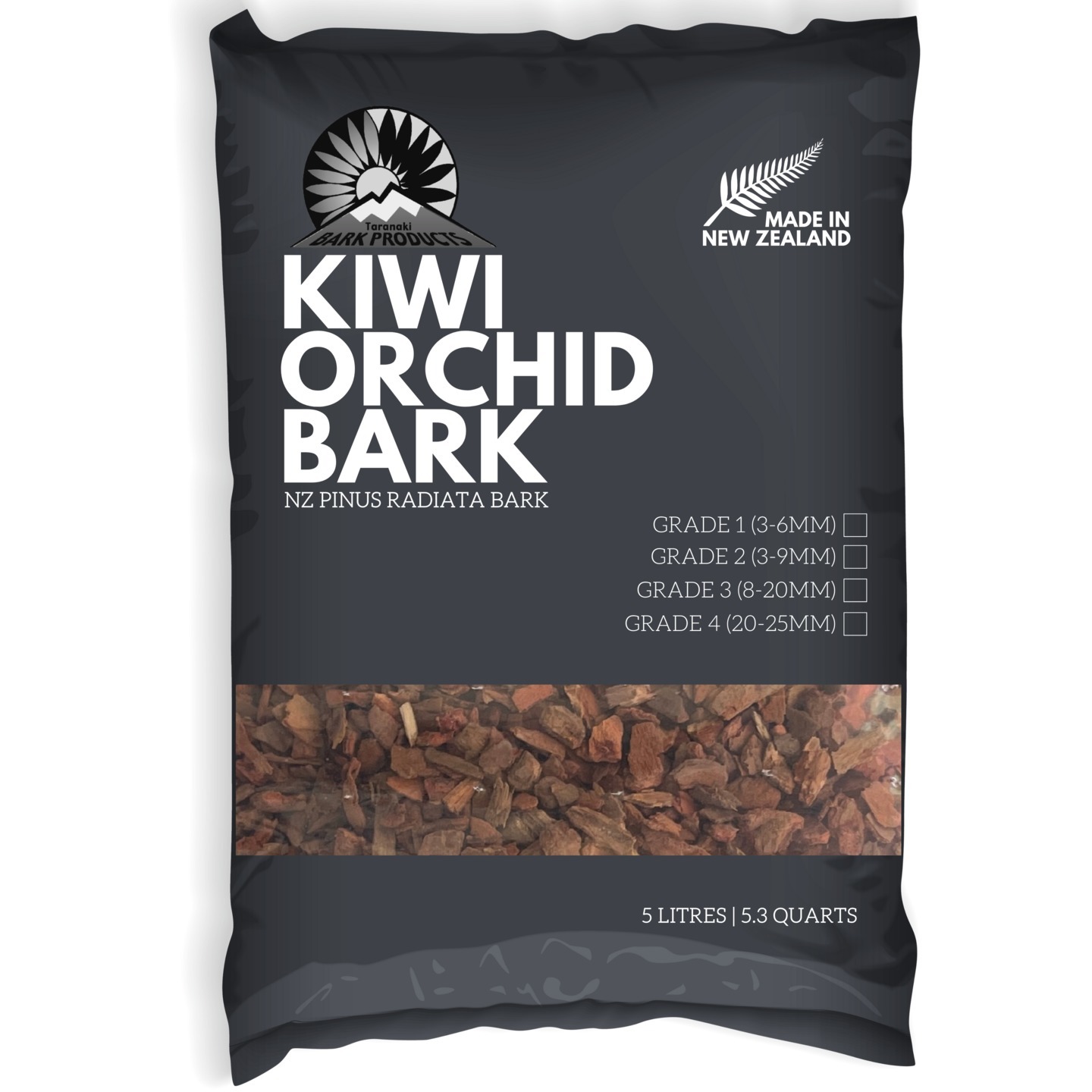 Kiwi Orchid Bark 5L - Fresh New Zealand Pinus Radiata Bark Grade 1 - 4