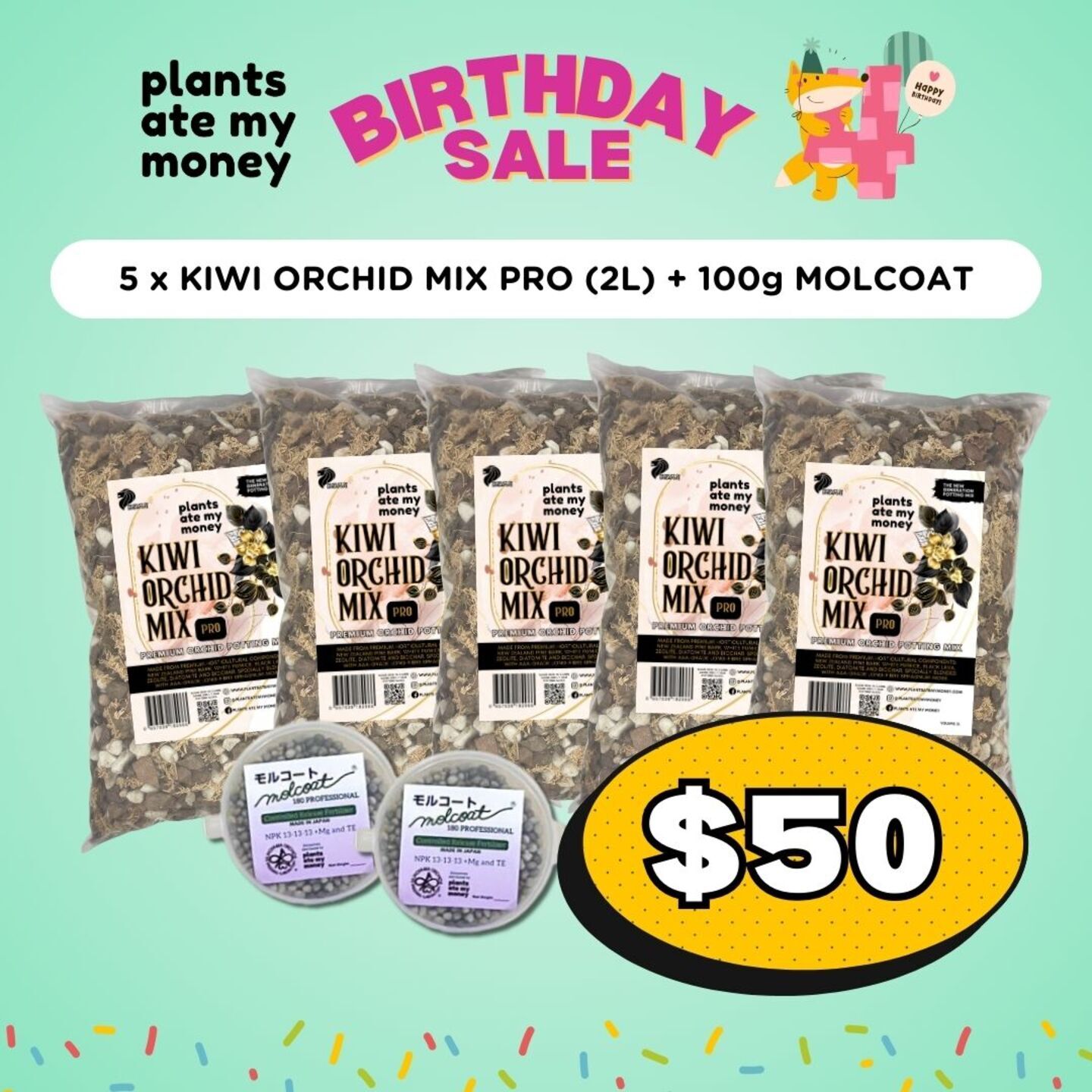 5 x KIWI ORCHID MIX PRO 2L + 100g MOLCOAT