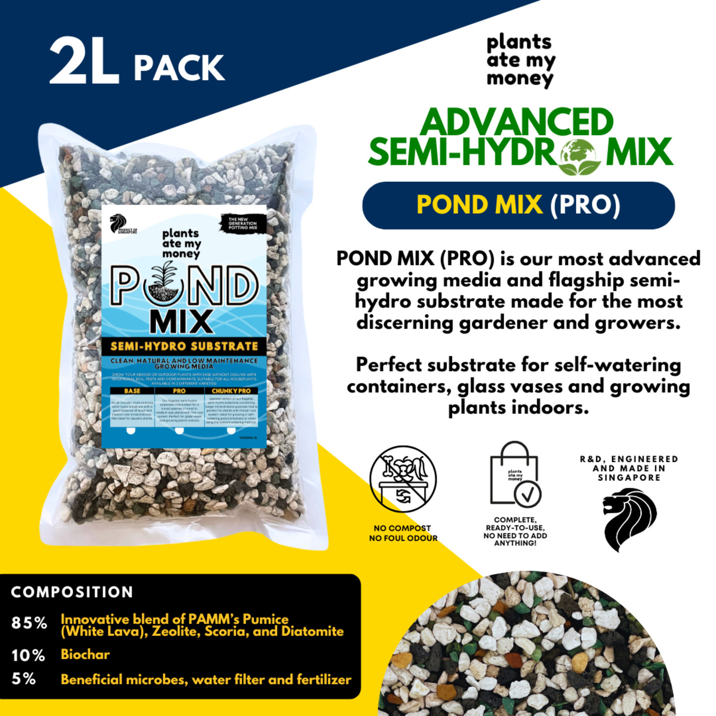 POND MIX PRO 2L  - Semi-Hydro Substrate