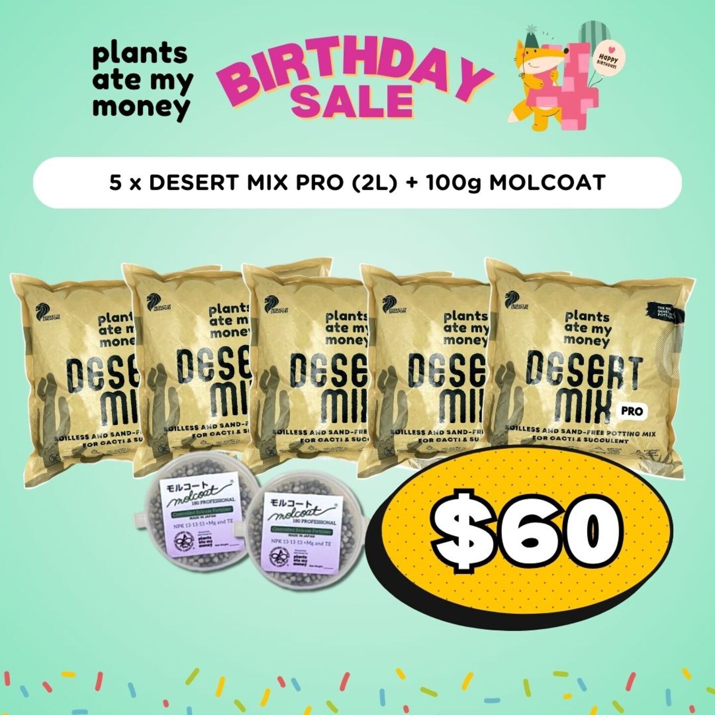 5 x DESERT MIX PRO 2L + 100g MOLCOAT