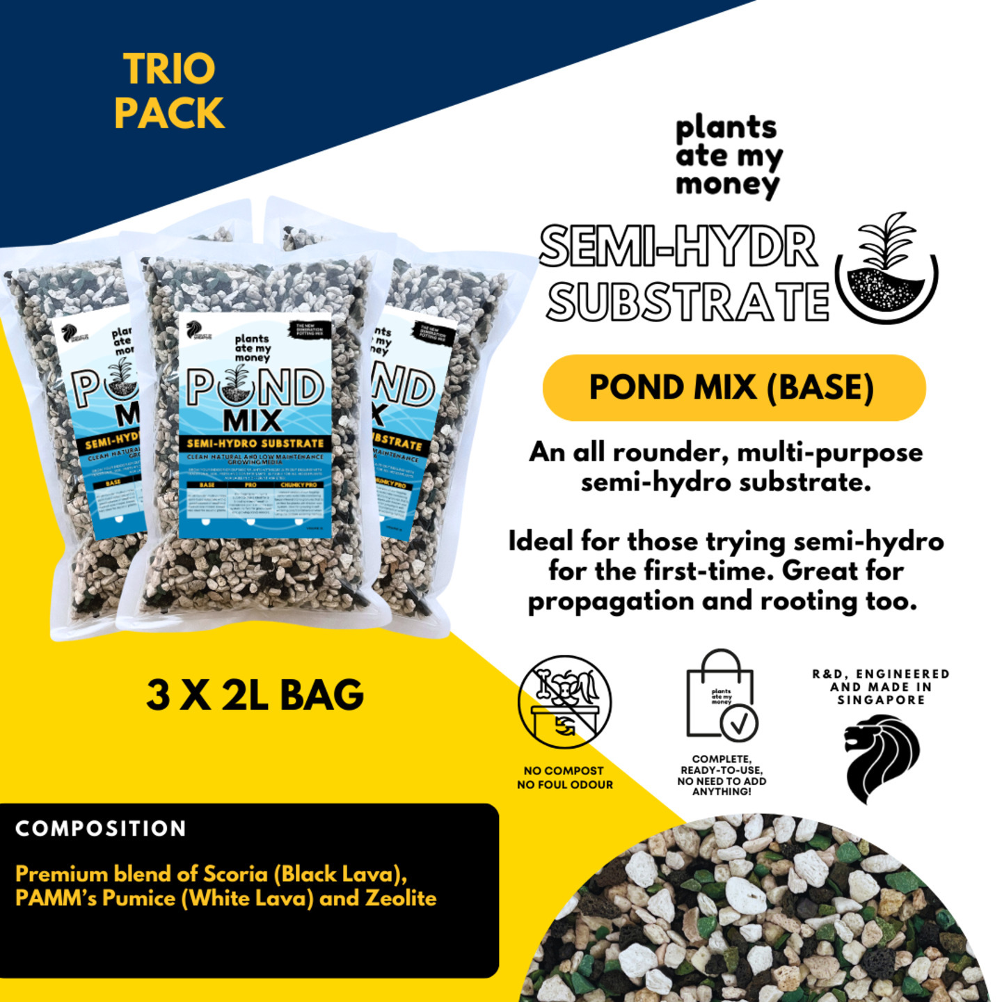 POND MIX (BASE) TRIO PACK - 3 X 2L PACK