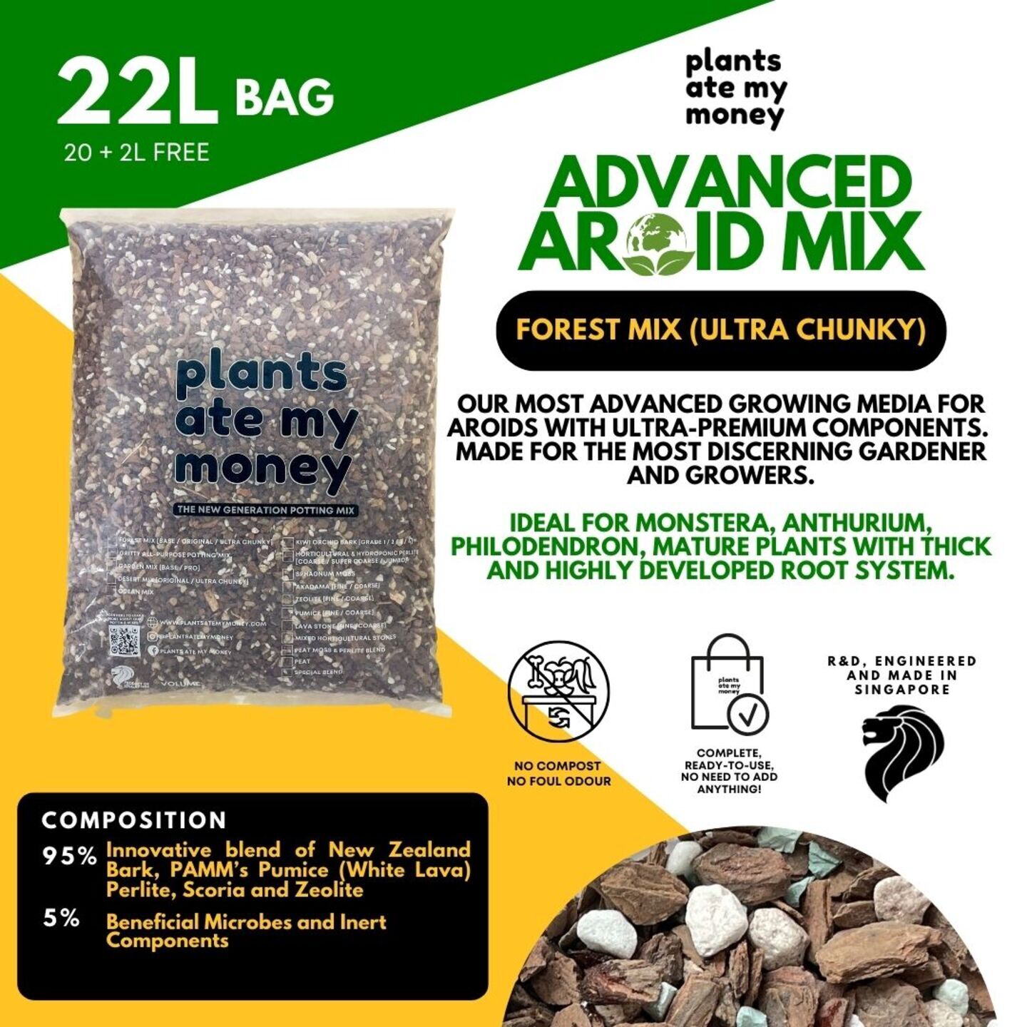 Forest Mix - Ultra Chunky [22L] Advanced Aroid Mix