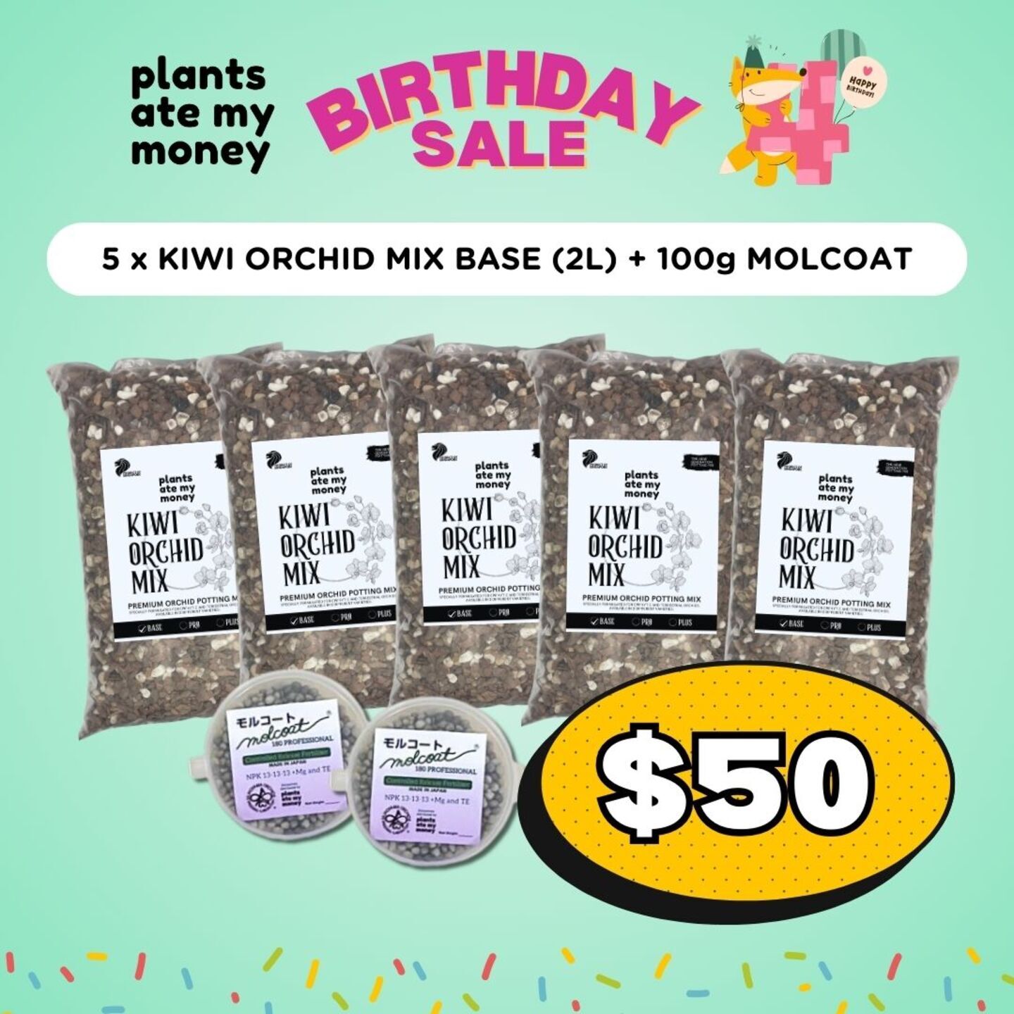 5 x KIWI ORCHID MIX BASE 2L + 100g MOLCOAT