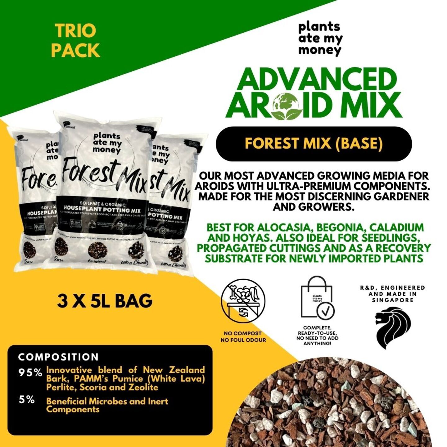 Forest Mix - Base 3 X 5L Trio Pack Advanced Aroid Mix