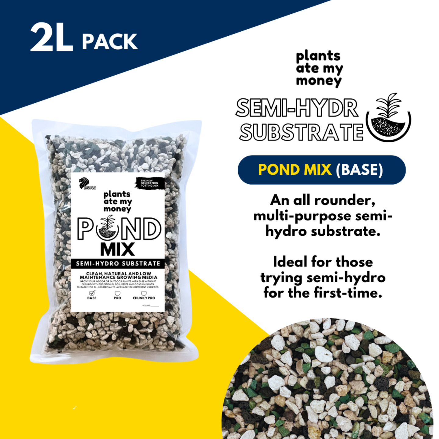 POND MIX BASE 2L - Semi-Hydroponic Substrate