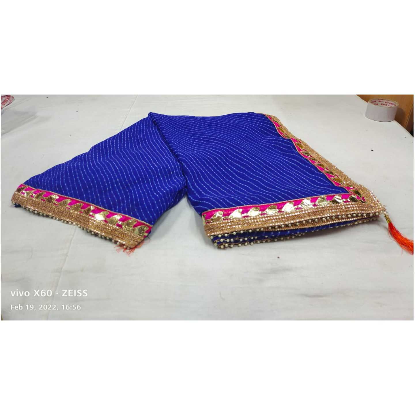 Traditional Leheriya Blue Georgette Saree