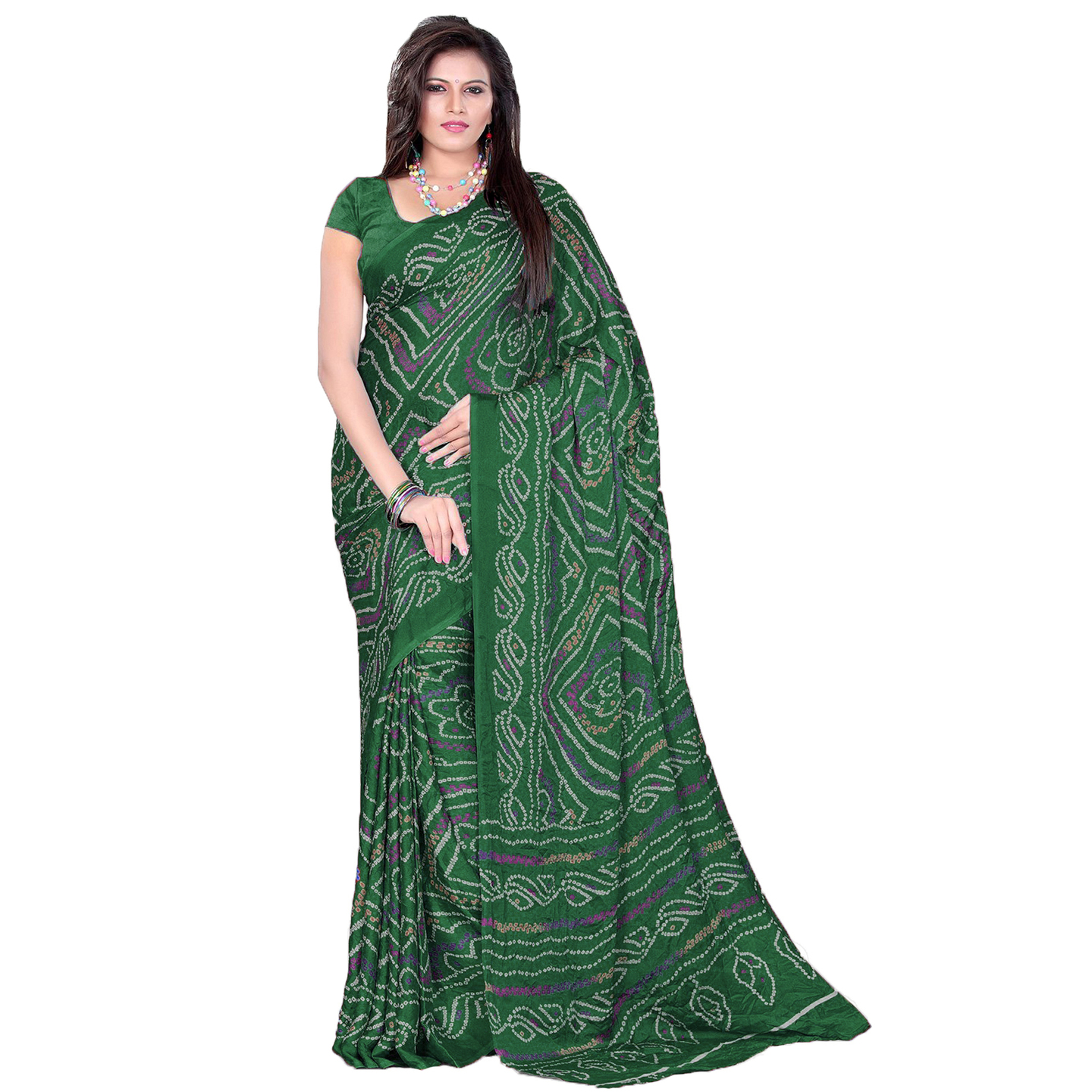 Rajasthani Traditional Moss Crepe Saree