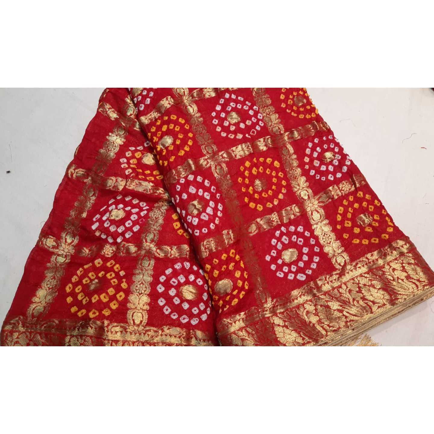 Gharchola-Art-Silk-Bandhani-Saree-Red-Color