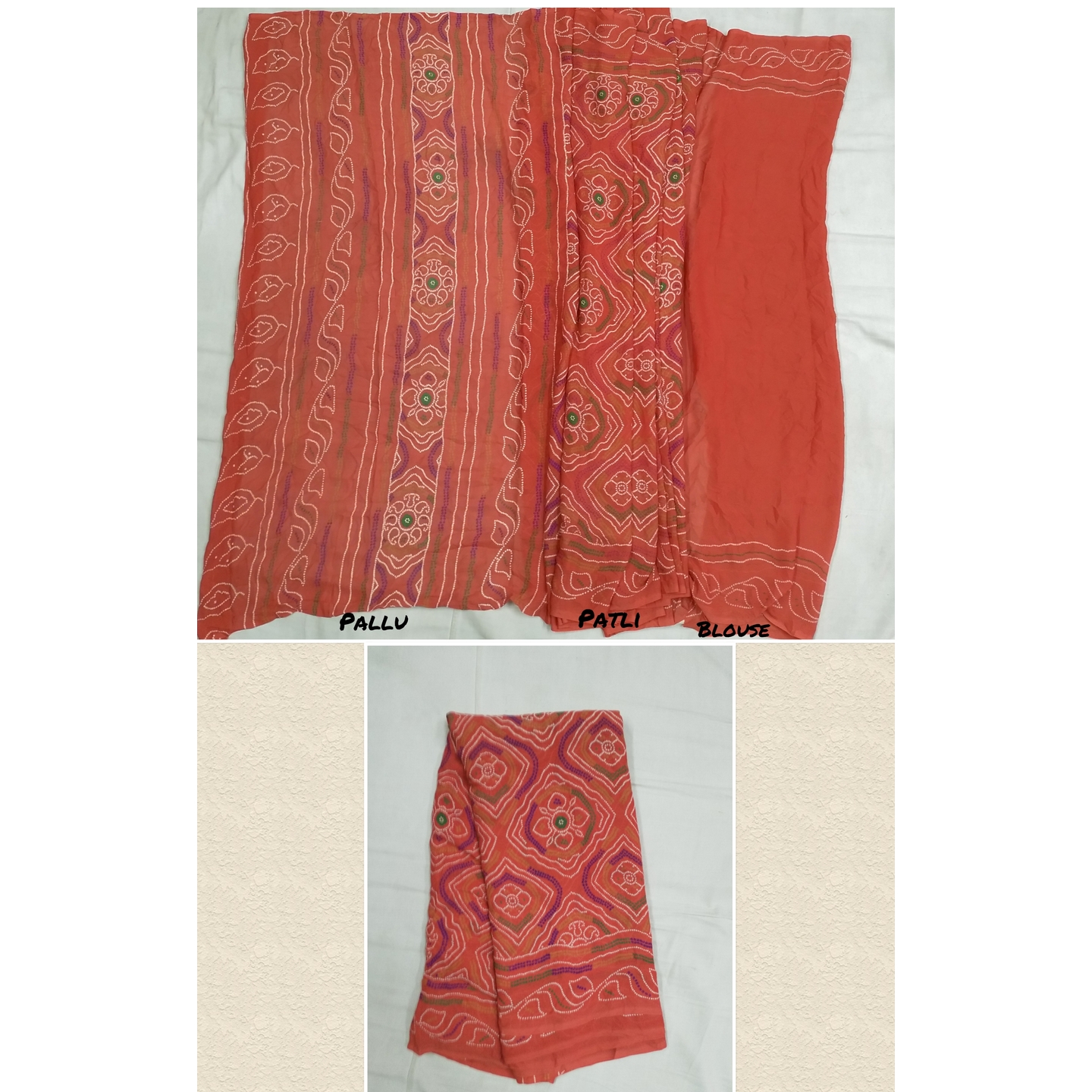Rajasthani Traditional Moss Crepe Saree