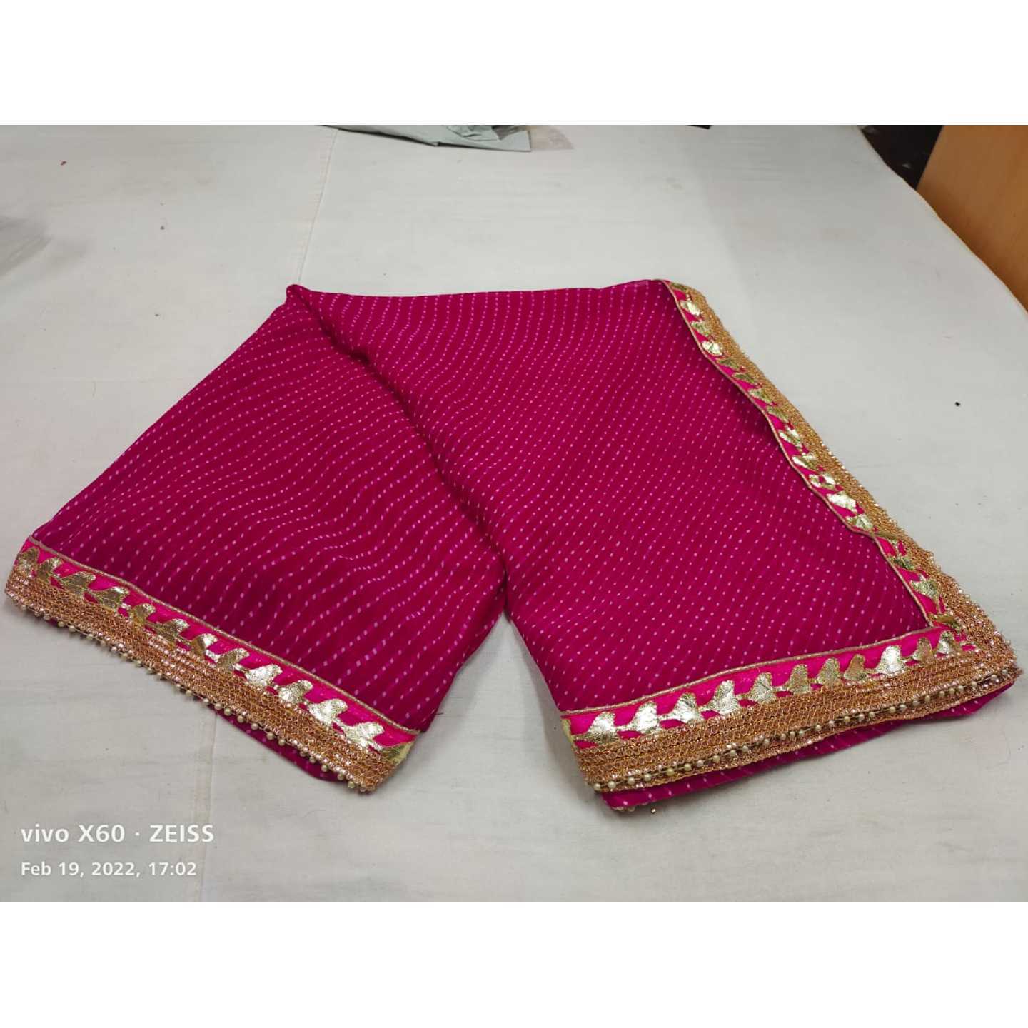 Traditional Leheriya Orange Georgette Saree