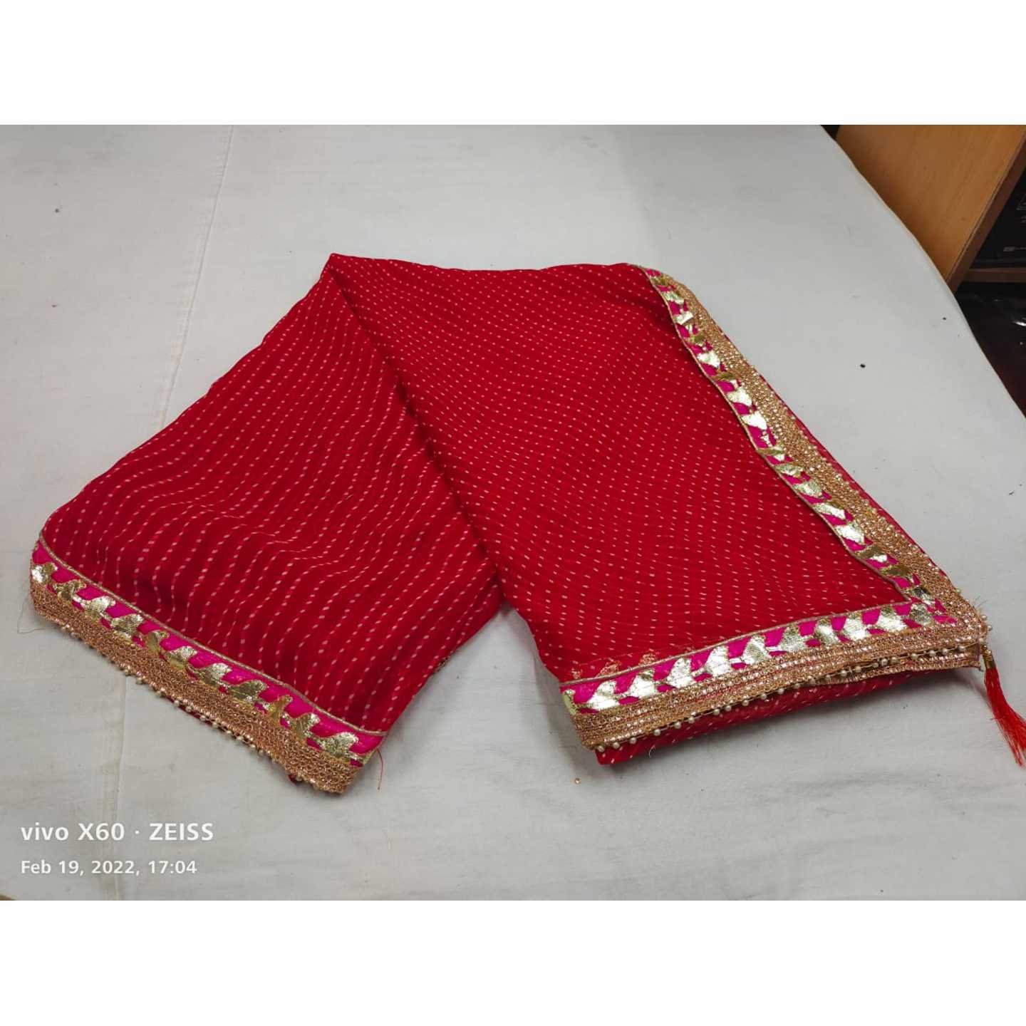 Traditional Leheriya Orange Georgette Saree