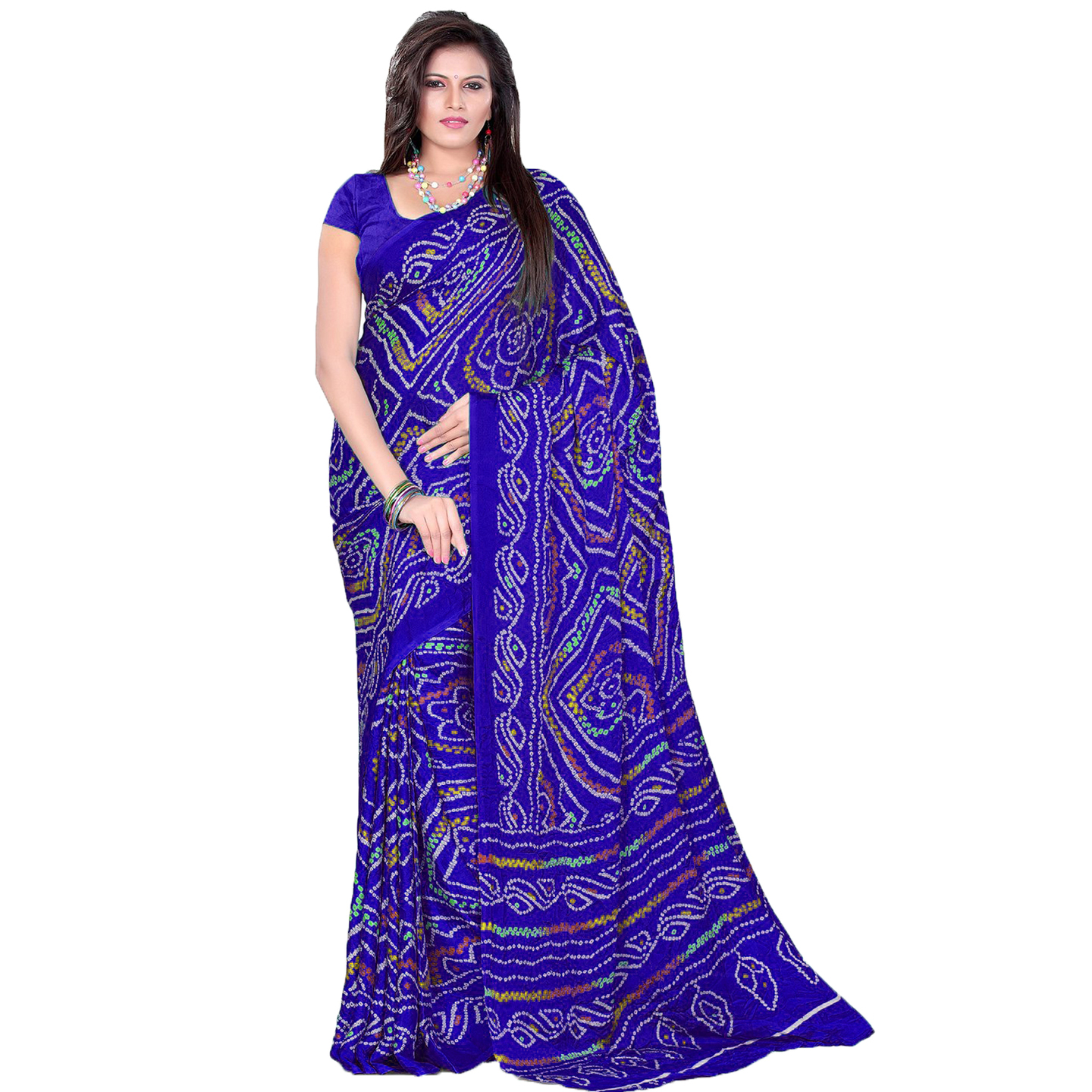 Rajasthani Traditional Moss Crepe Saree