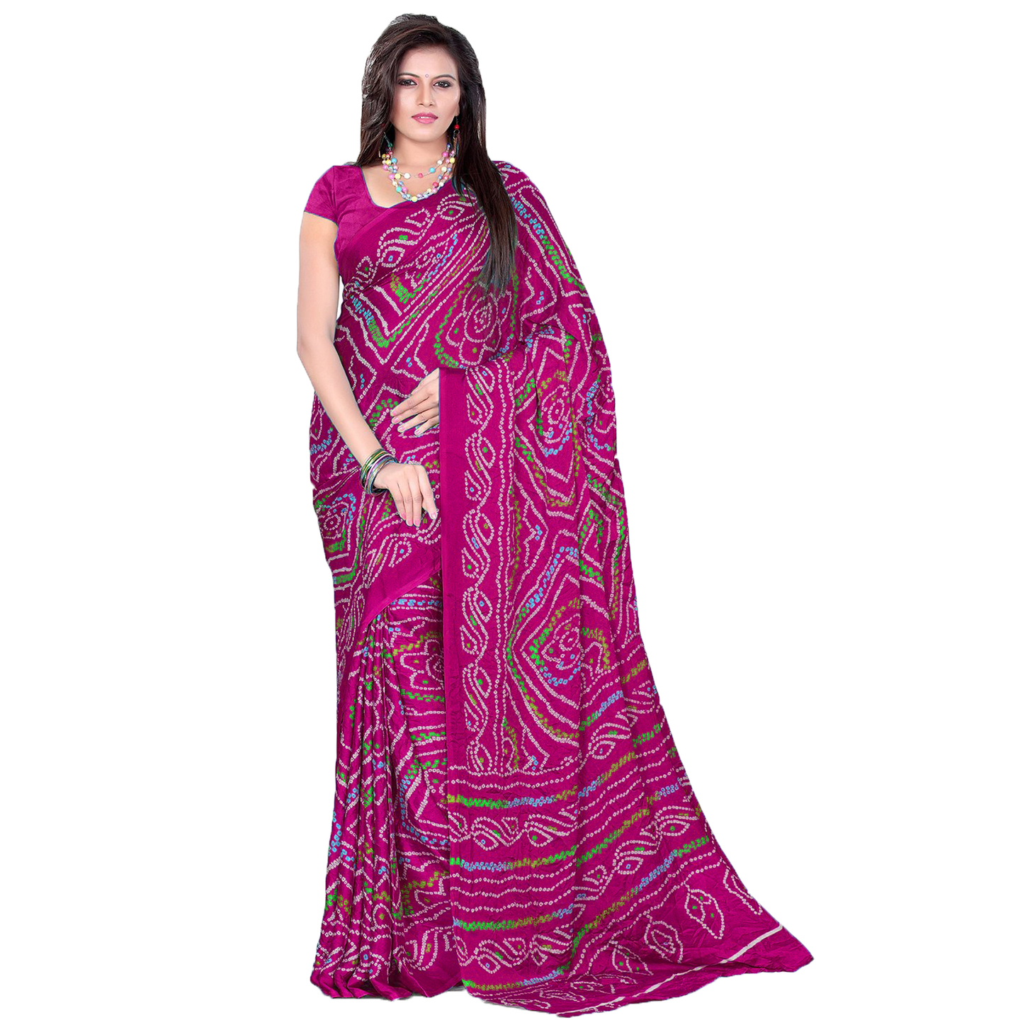 Rajasthani Traditional Moss Crepe Saree