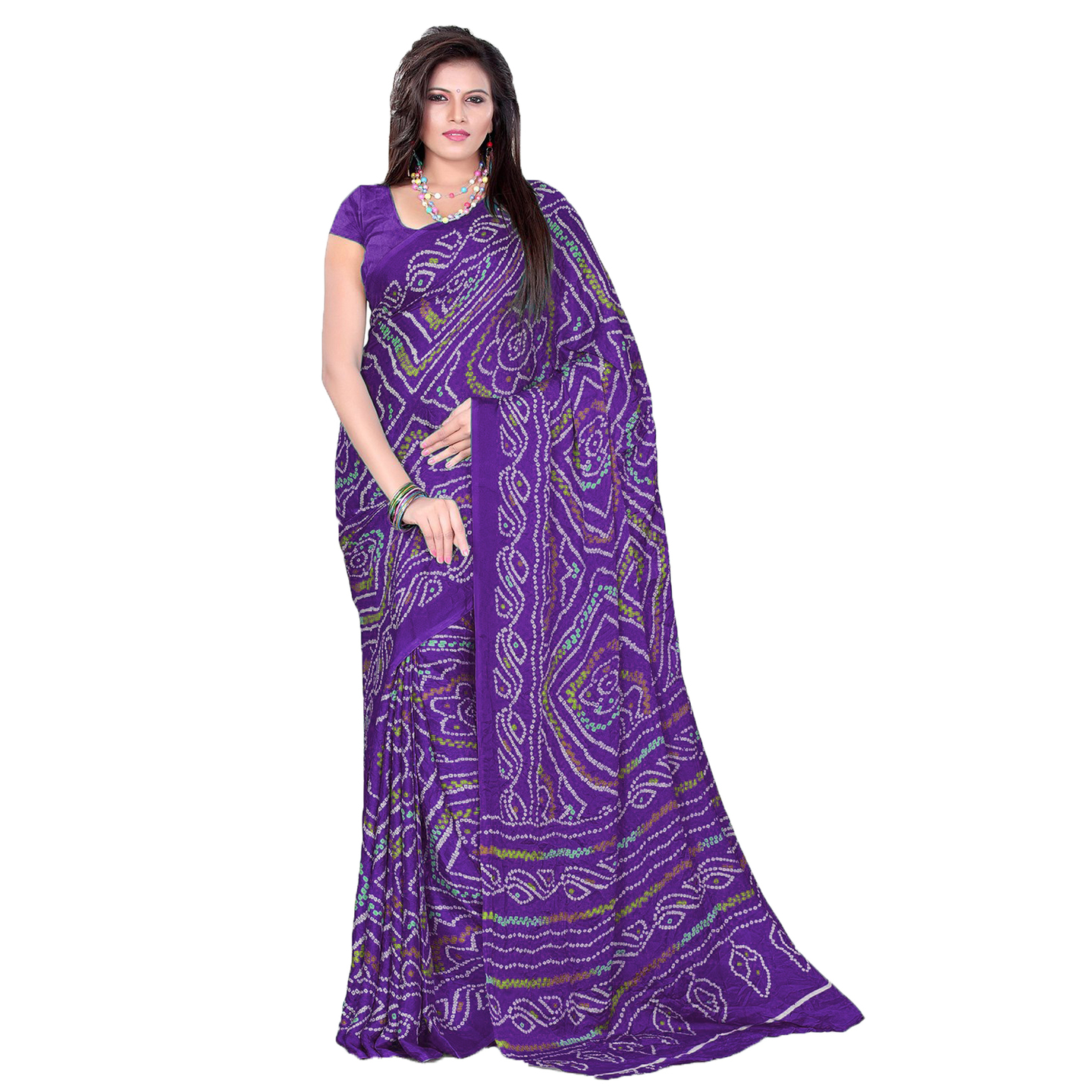 Rajasthani Traditional Moss Crepe Saree