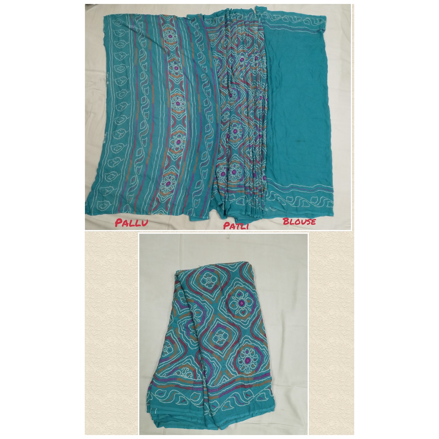 Rajasthani Traditional Moss Crepe Saree