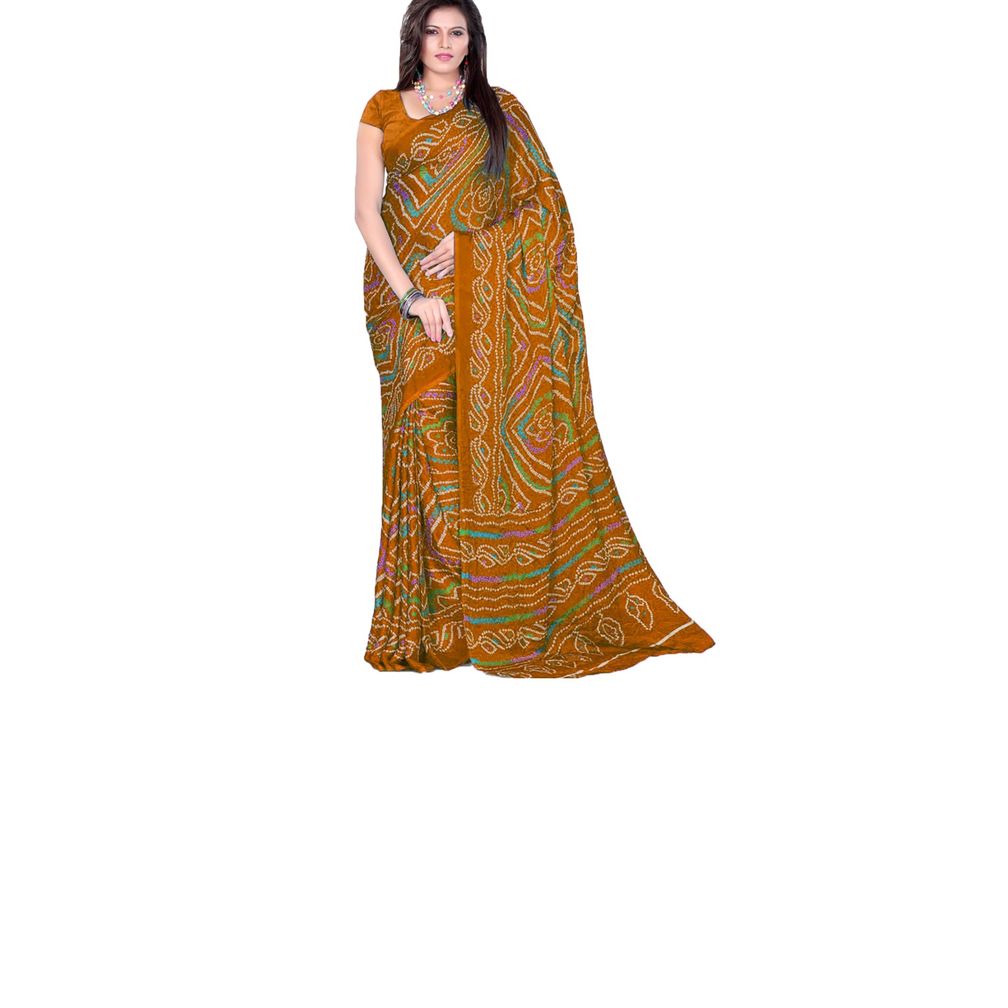 Rajasthani Traditional Moss Crepe Saree