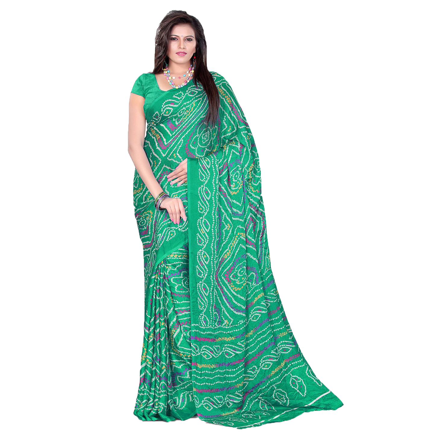 Rajasthani Traditional Moss Crepe Saree