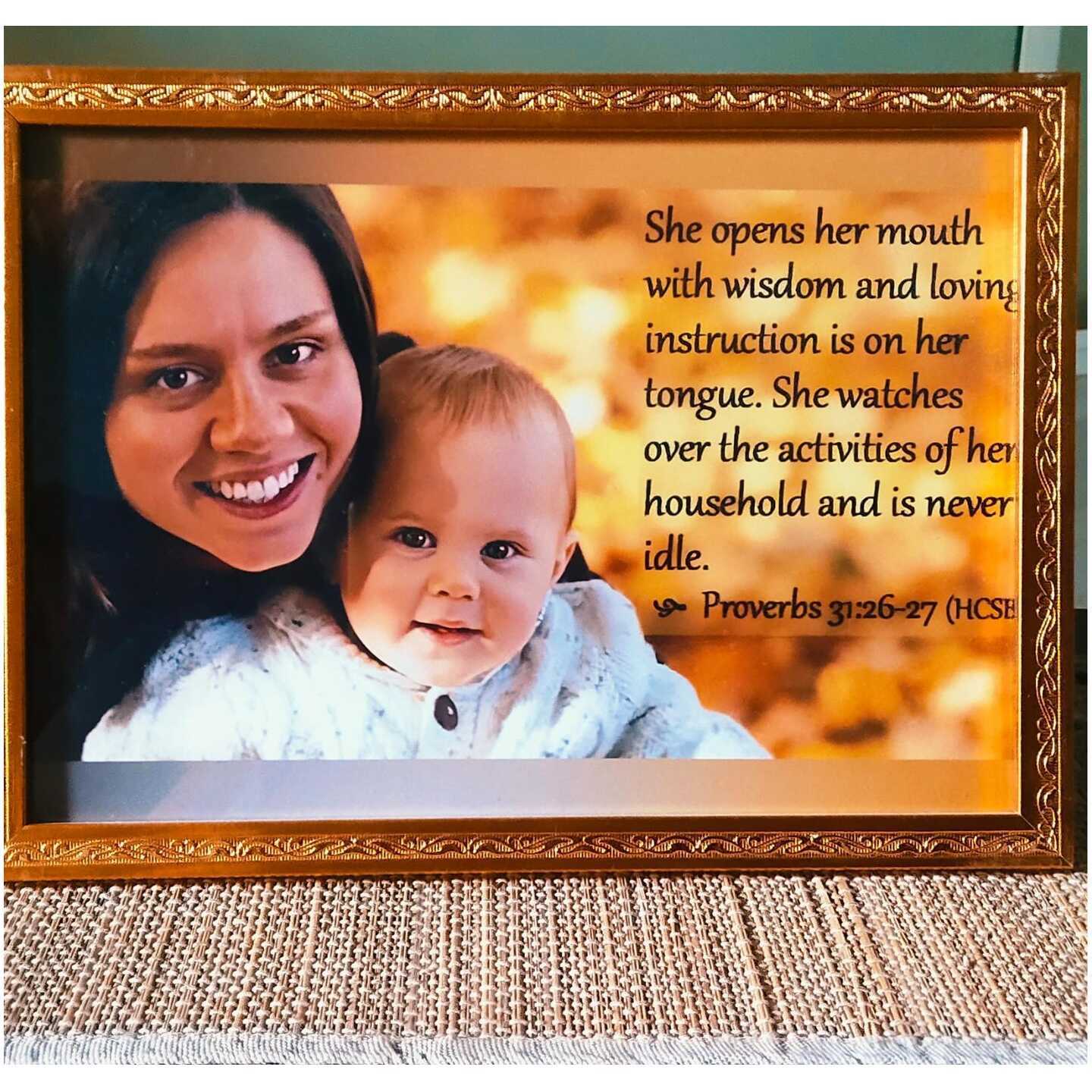 Personalised A4 Size Photo Frame of Wise Christian Women Available for WifeDaughterDaughter-in-law