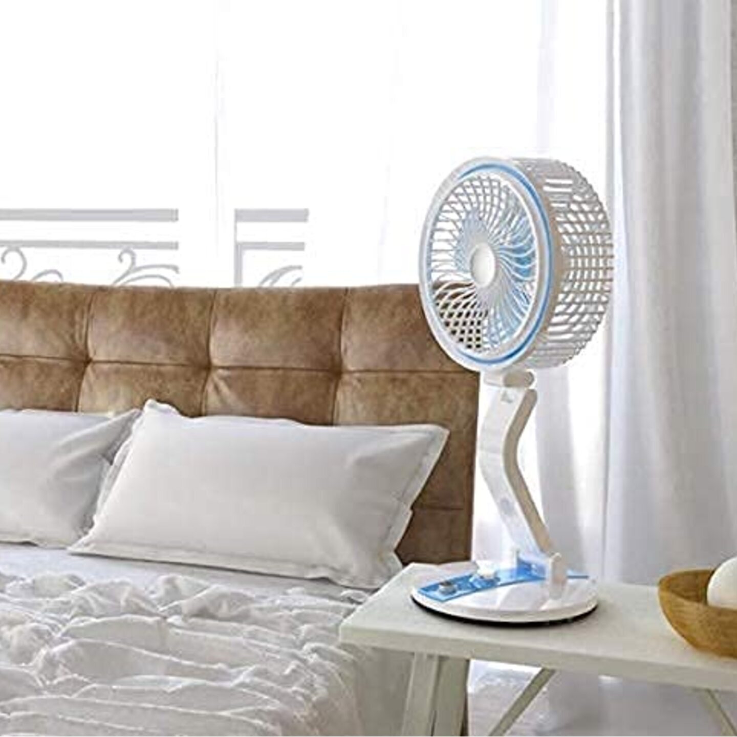Table fan Powerful Rechargeable Table Fan with LED Light, Table Fan for Home, Table Fans, Table Fan for Office Desk, Table Fan High Speed, Table Fan For Kitchen-+