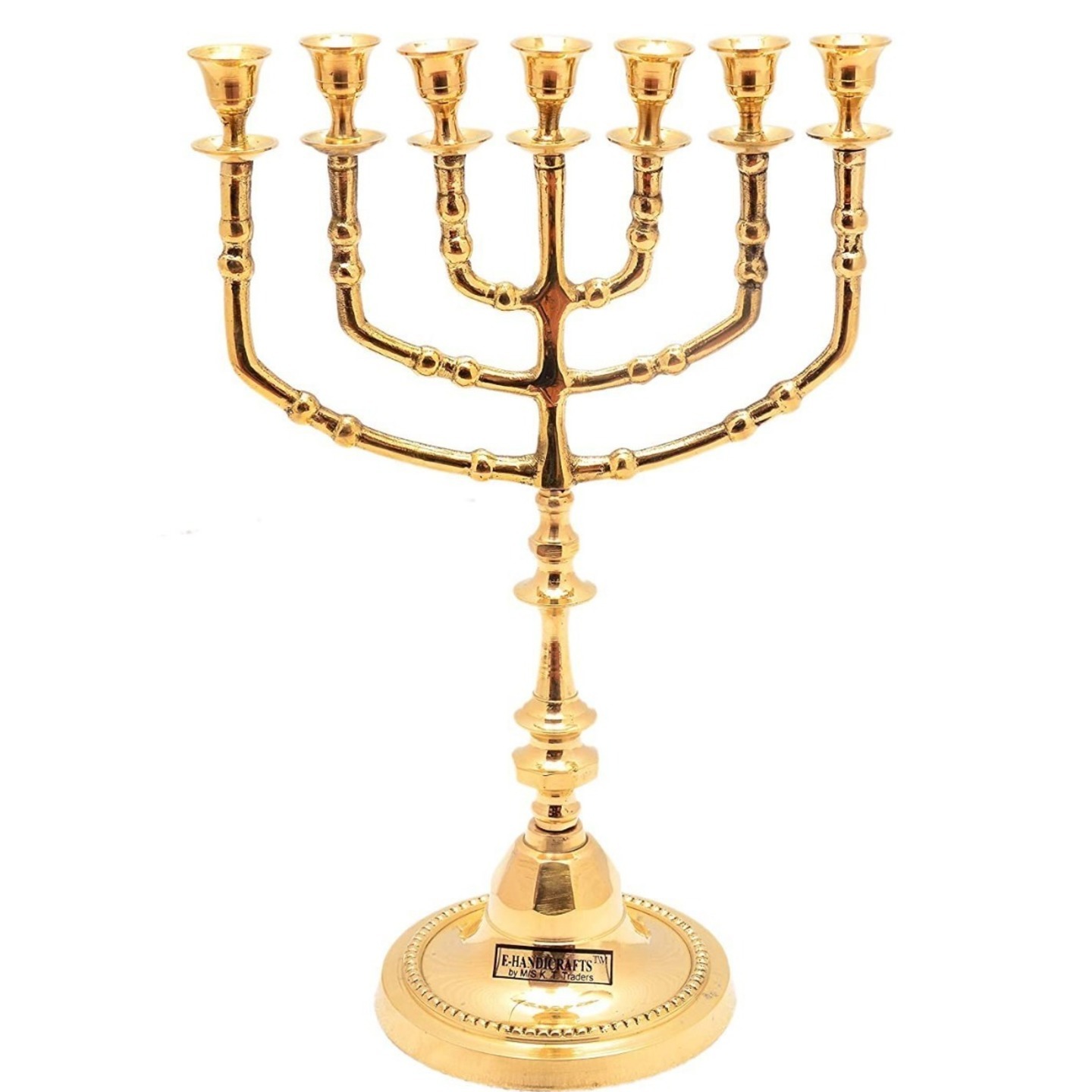 Metals Pure Brass Menorah 7 Step Candle Stand 14 inches