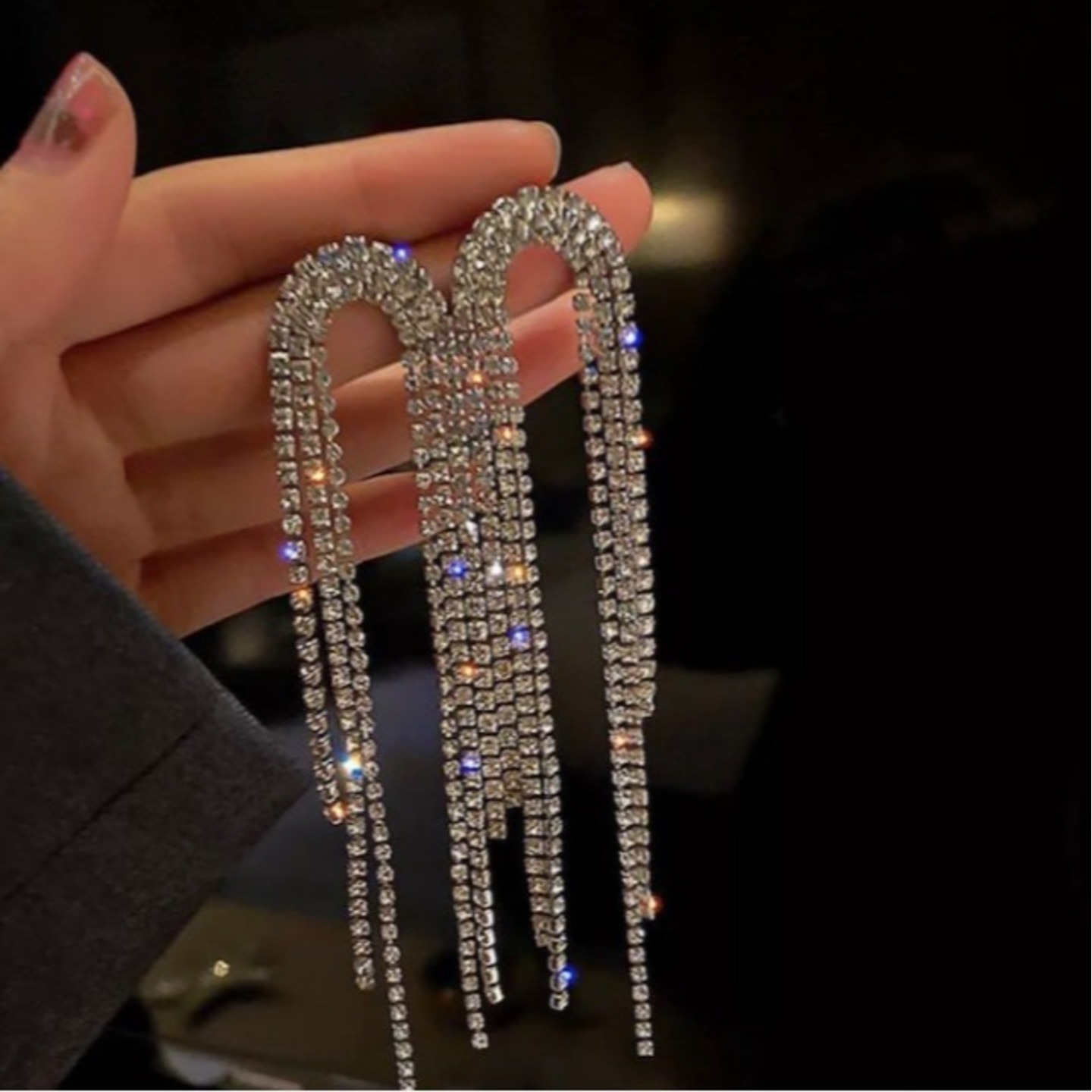 Designer Long Earrings Crystal Alloy Drops & Danglers for Women & Girls