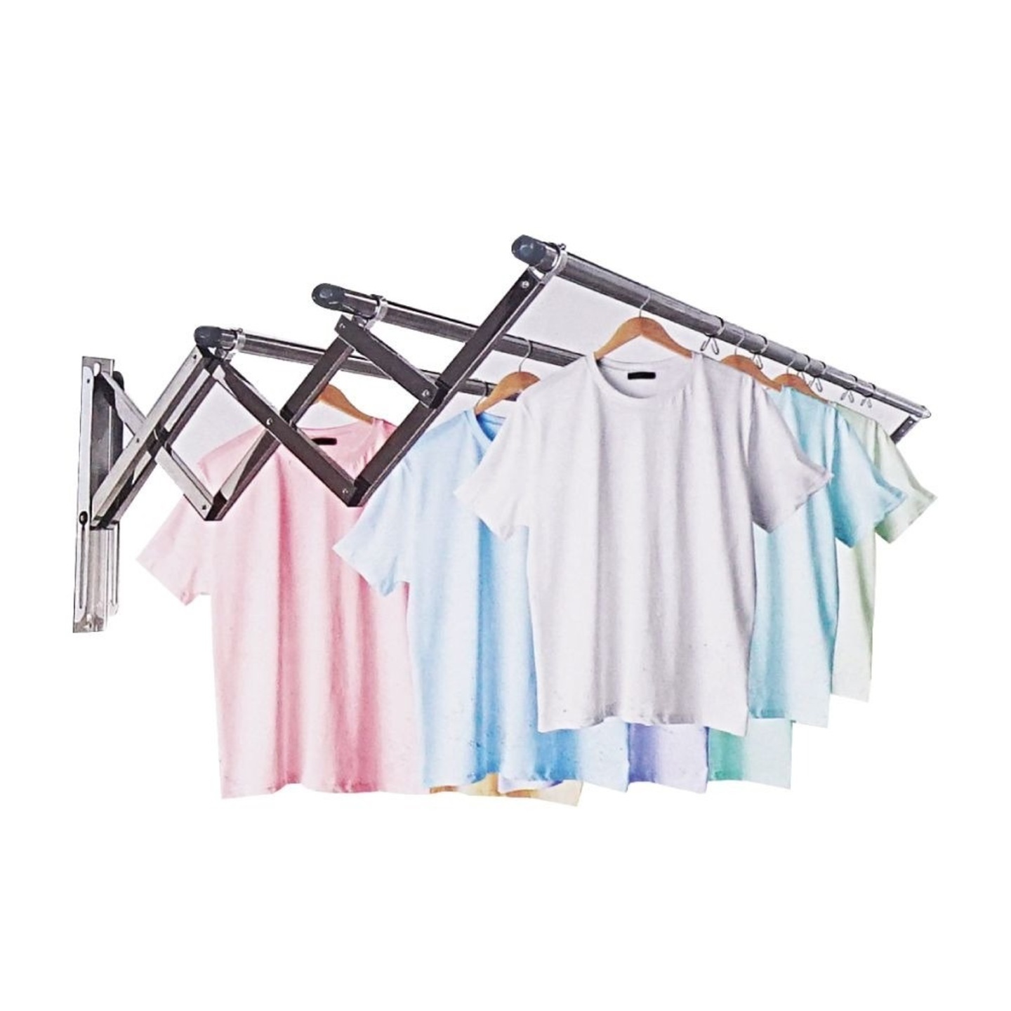 Clothes Rail Rack Clothes Drying Racks, Airer Clothes Drying Rack Wall Mounted Clotheshorse Clothes Airer Washing Cloth Line Extendable Fold Towel Rack Bar For Bathroom Indoor Outdoor