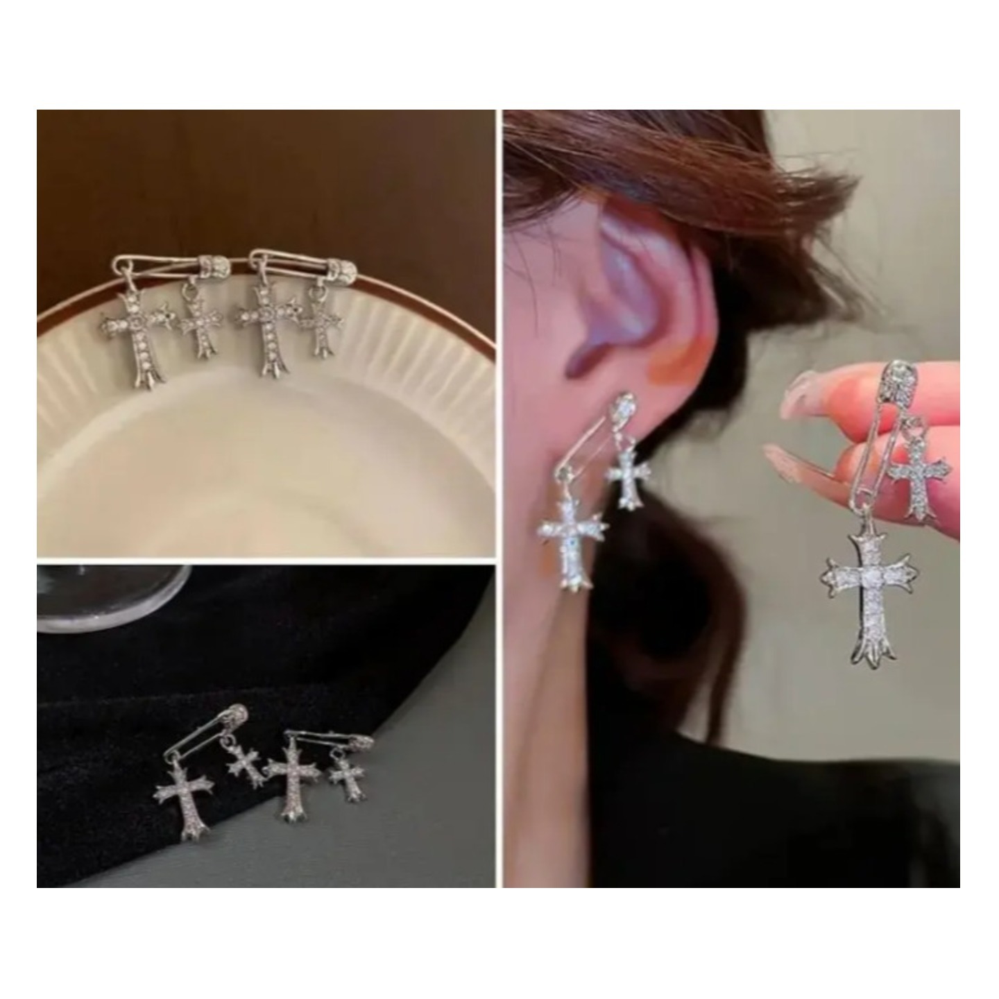Korean Cross Studds & Earings Set