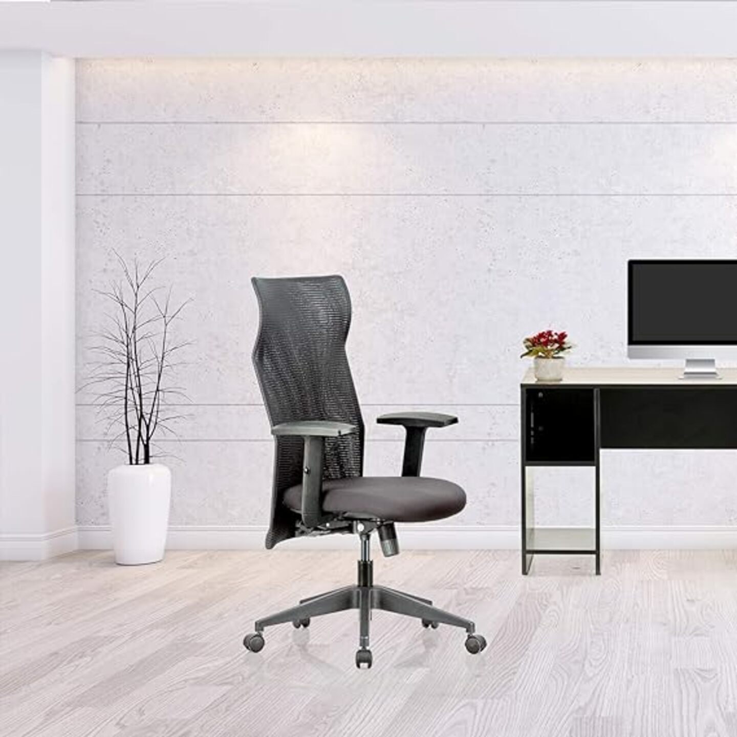 Featherlite High Back Desk Arm Chair Black High Back
