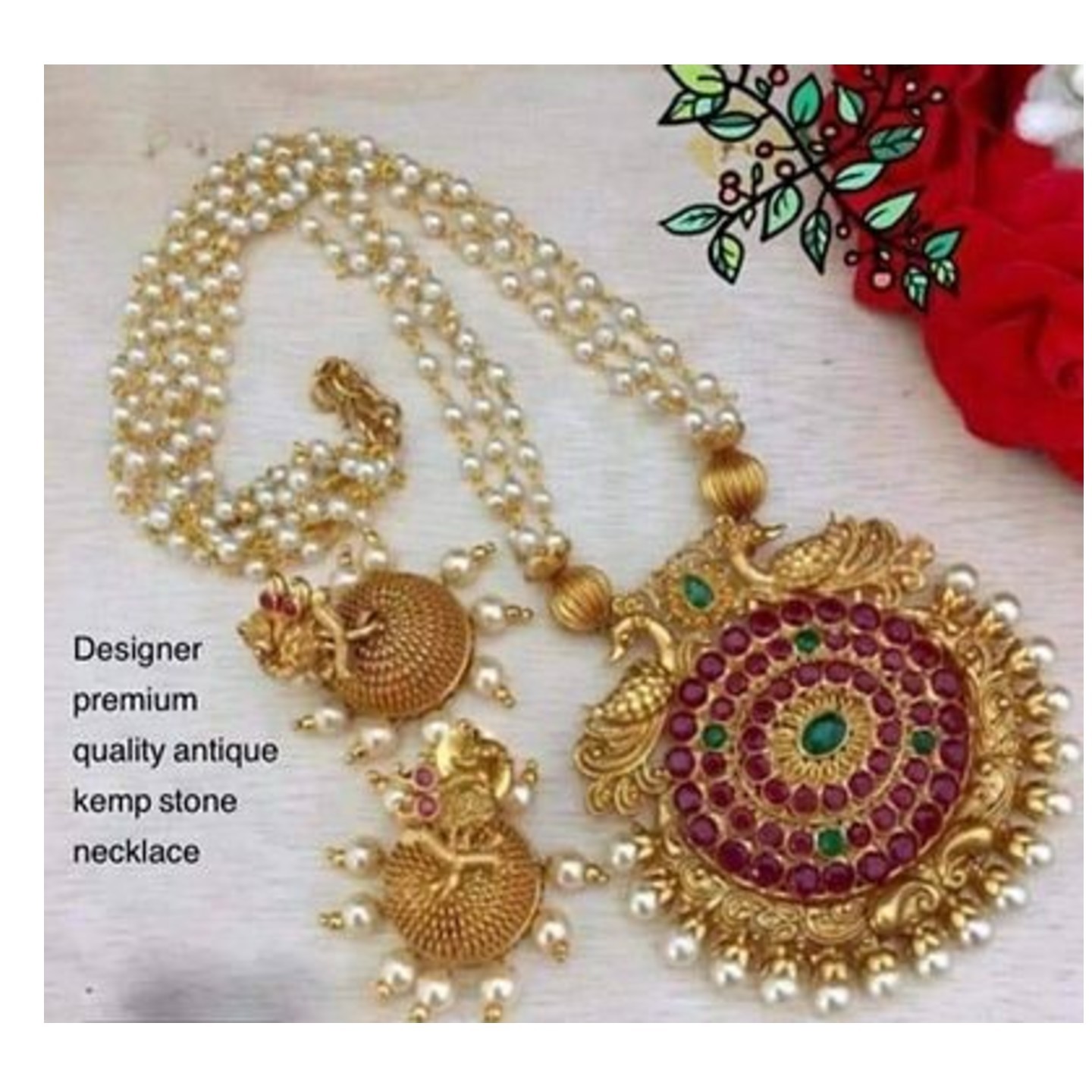 Pearl Multilayered  Chain with Pendant