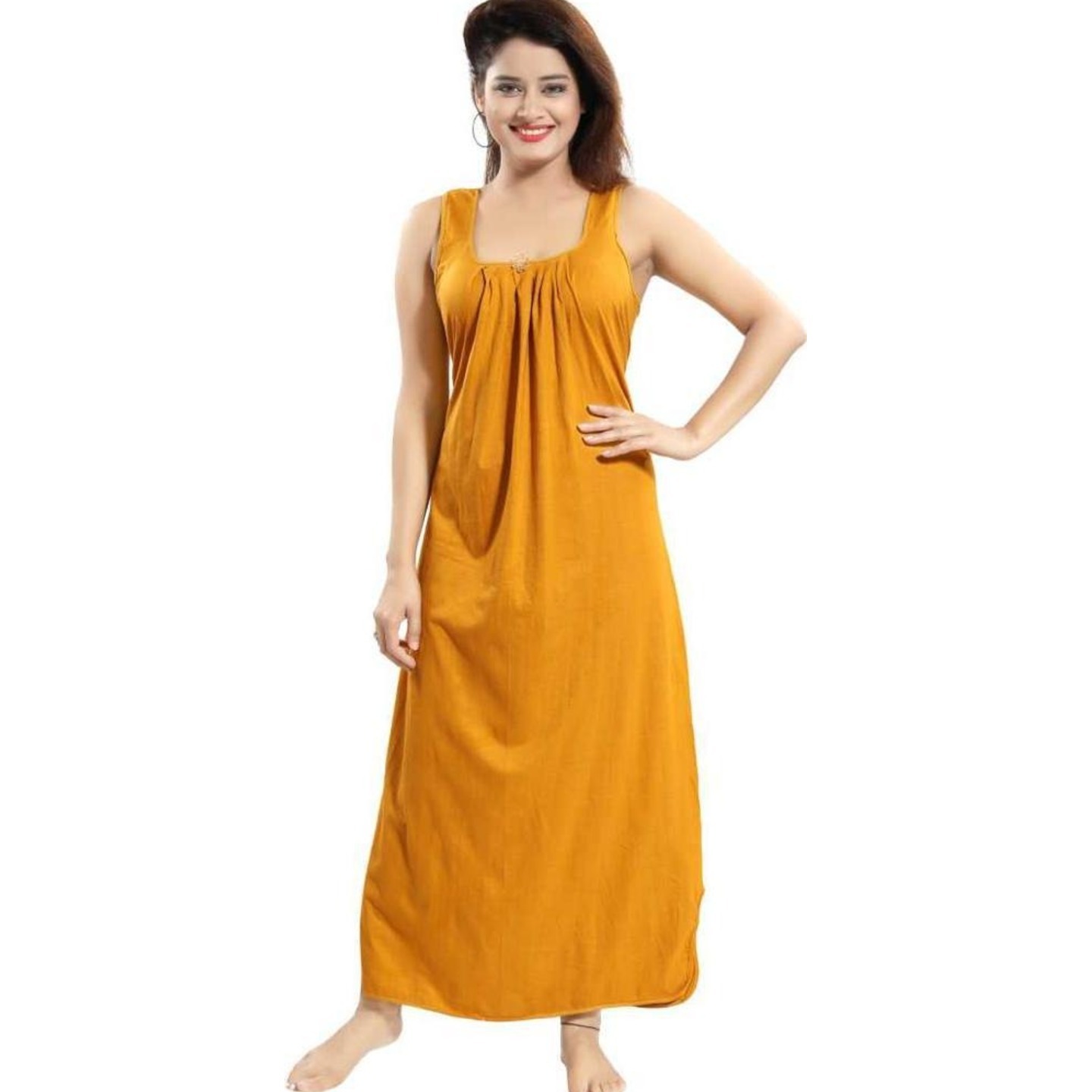 Basic Long Camisole Slip Gown Inner Slip Shameez Nighty Slip For Girls and Women. Rich Hosiery Cotton, Sizes M to xxl