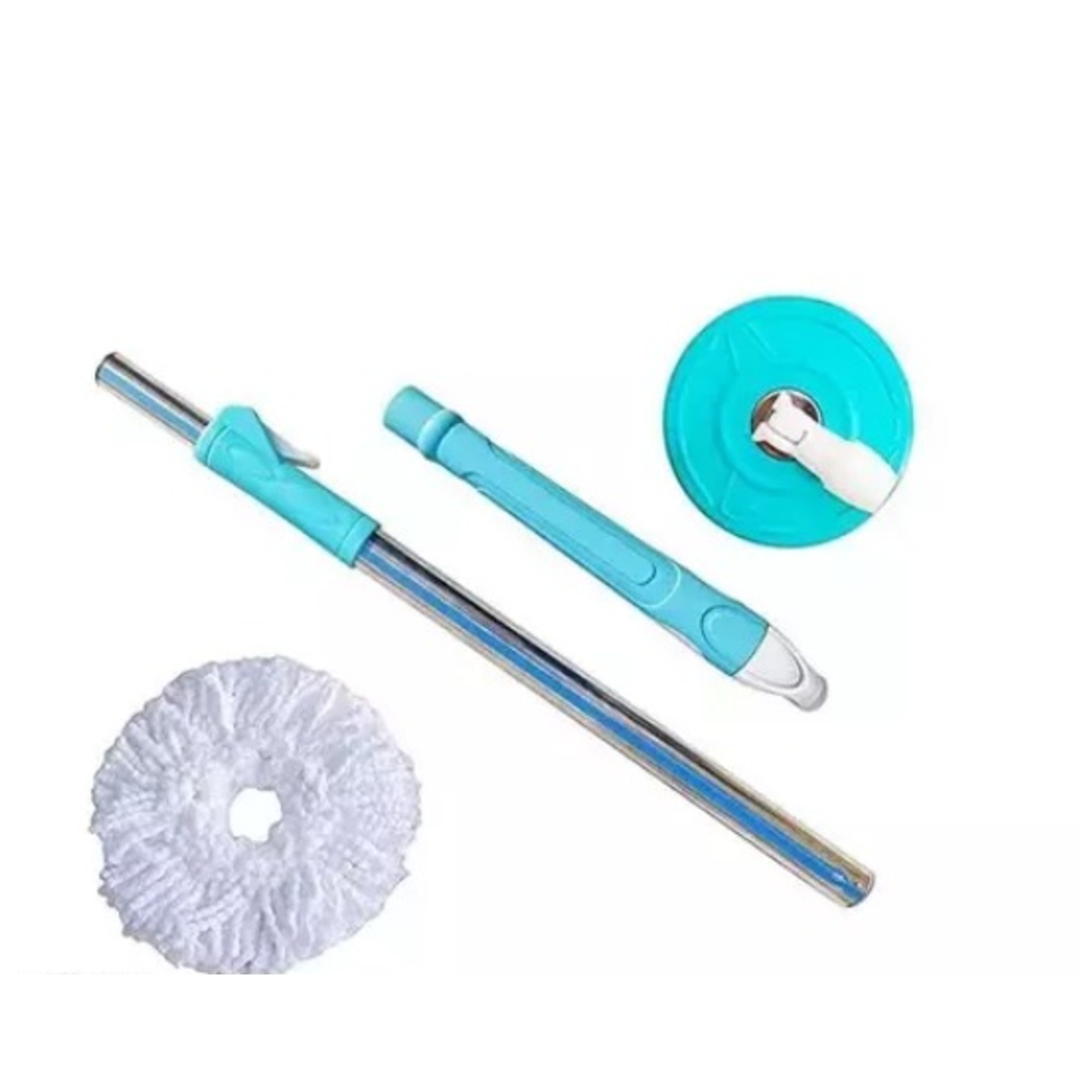 Spin Mop Spares Set Handle with Microfibers Refill  Compatible with Prime, E-Elite, Classic, Ace Mops