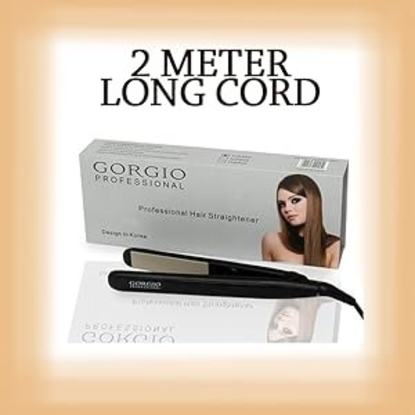 Gorgio Professional High Performance Hair Straightener HS300 with Ceramic and Teflon Coating for Frizz Free Hair (Black)