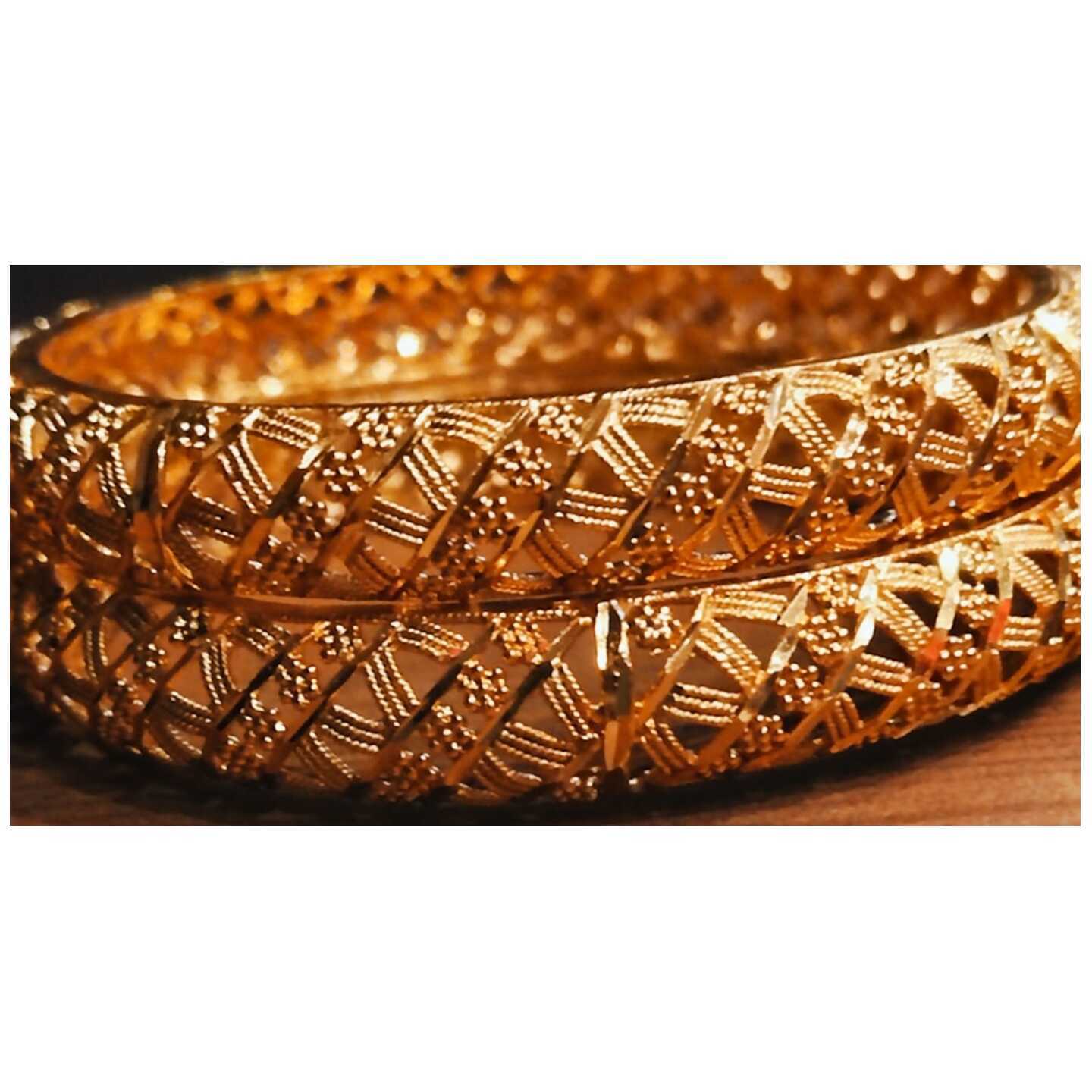 Dubai Jali Womens 1 gm Gold Plated  Bangles