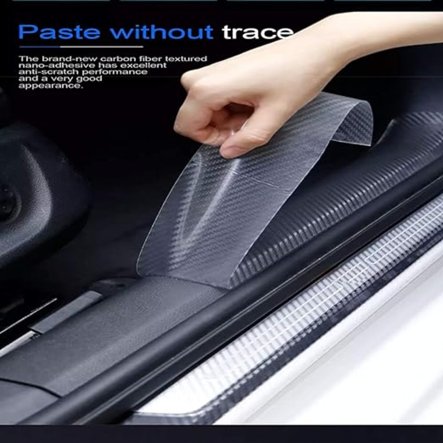 Car Door Transparent Carbon Fiber Seal Strip Door Edge Guard Bumper Cover Strips Entry Sill Scuff Plate Anti-Scratch