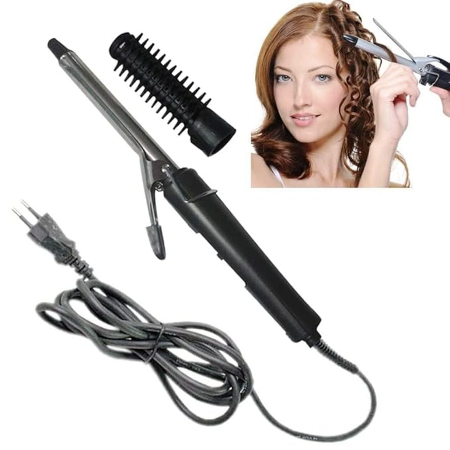 Roller with Revolutionary Automatic Curling Technology for Women | Curly Hair Machine For Women | Professional Hair Curler Tong with Machine and Roller(Black)