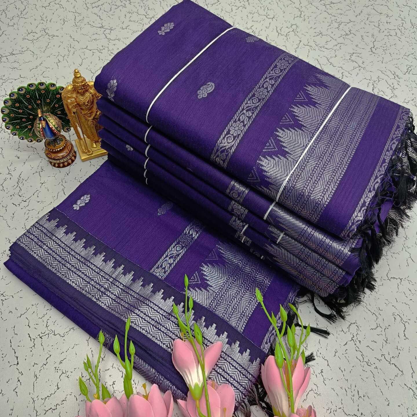 Purple Kalyani South Cotton Silk Handloom Saree29
