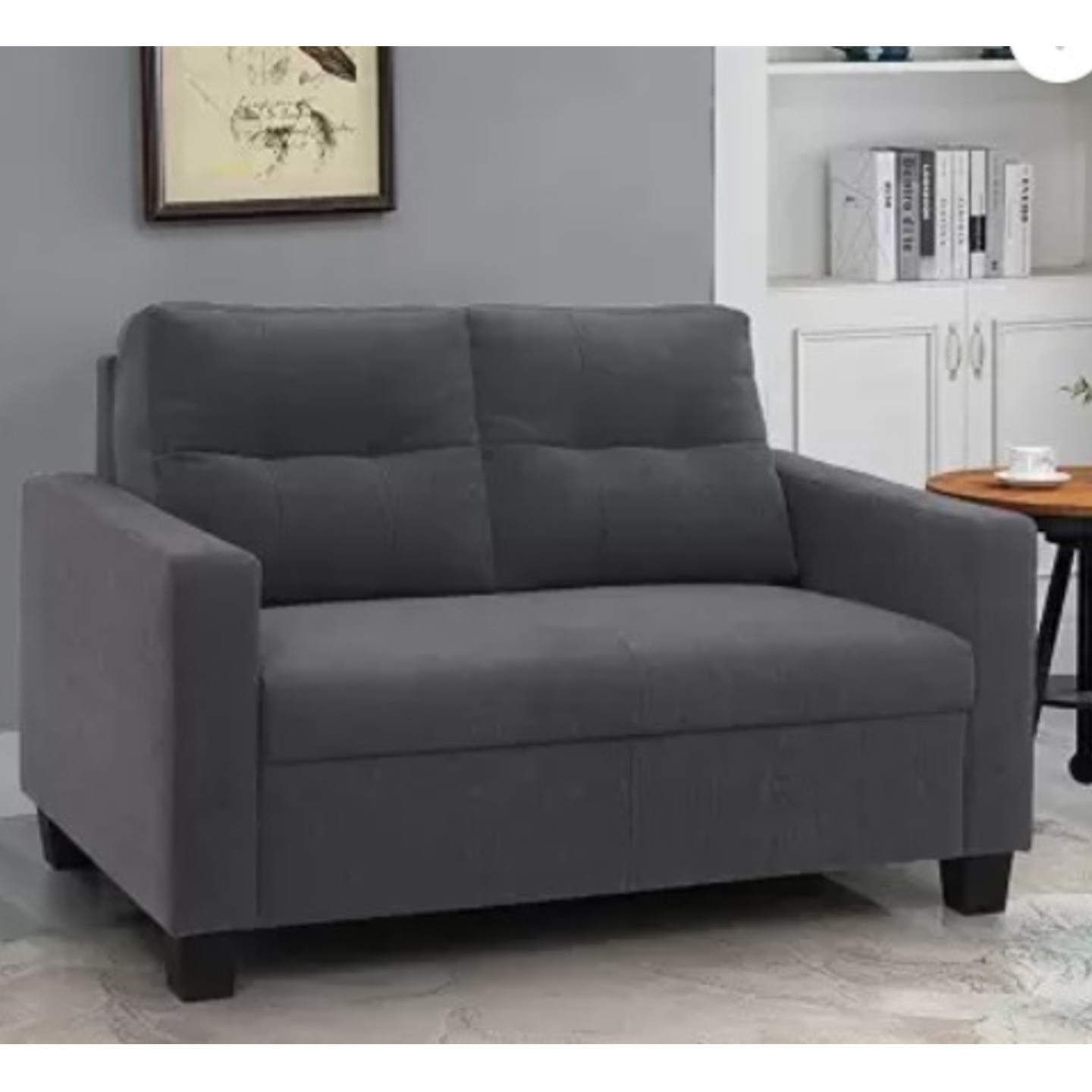 Wooden Two Seater Sofa for Home & Living Room Fabric 2 Seater Sofa  (Finish Color - woody / brown, DIY(Do-It-Yourself))