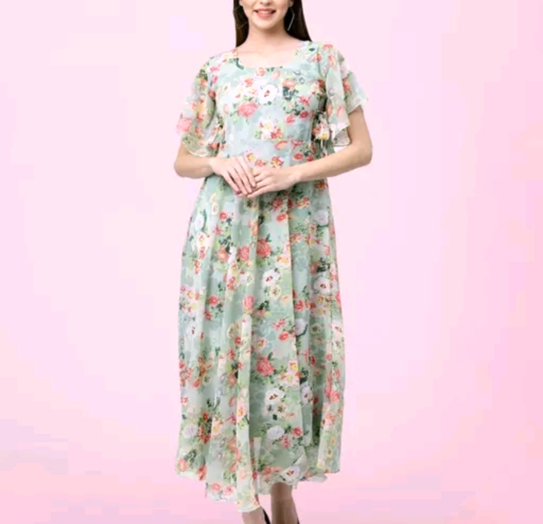 Women's Georgette Pista Floral Maxi 