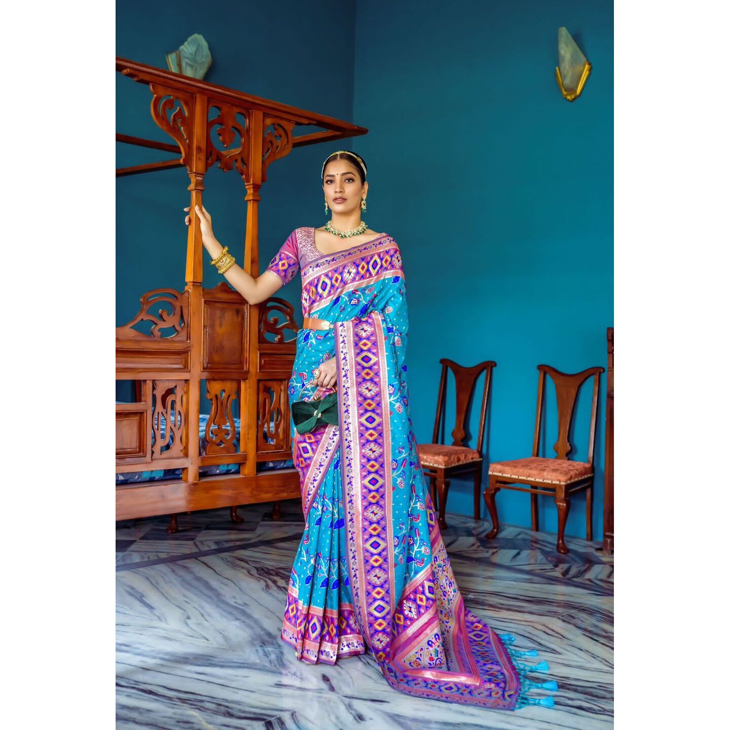 Banarasi Soft Silk Paithani Patola Saree