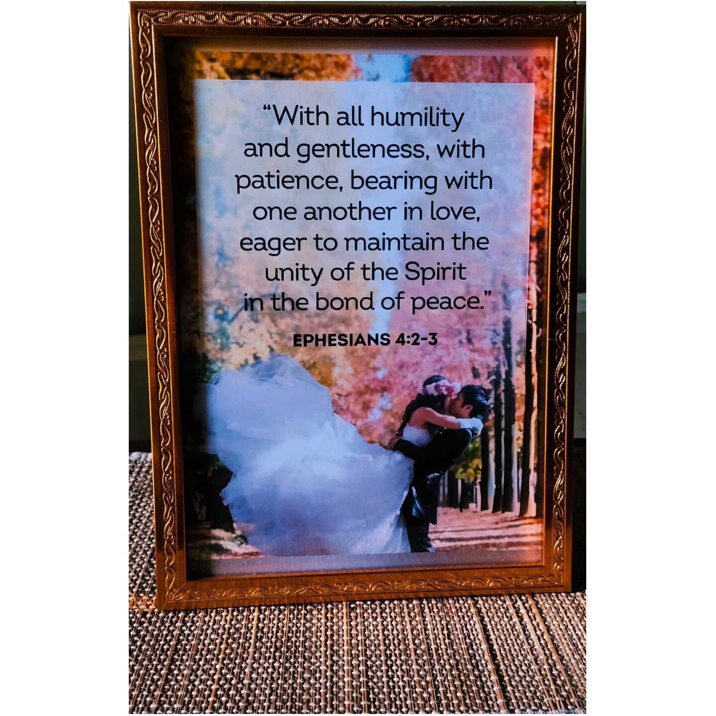Bible Verse Frame for Married Couple to Be Humble with Each Other