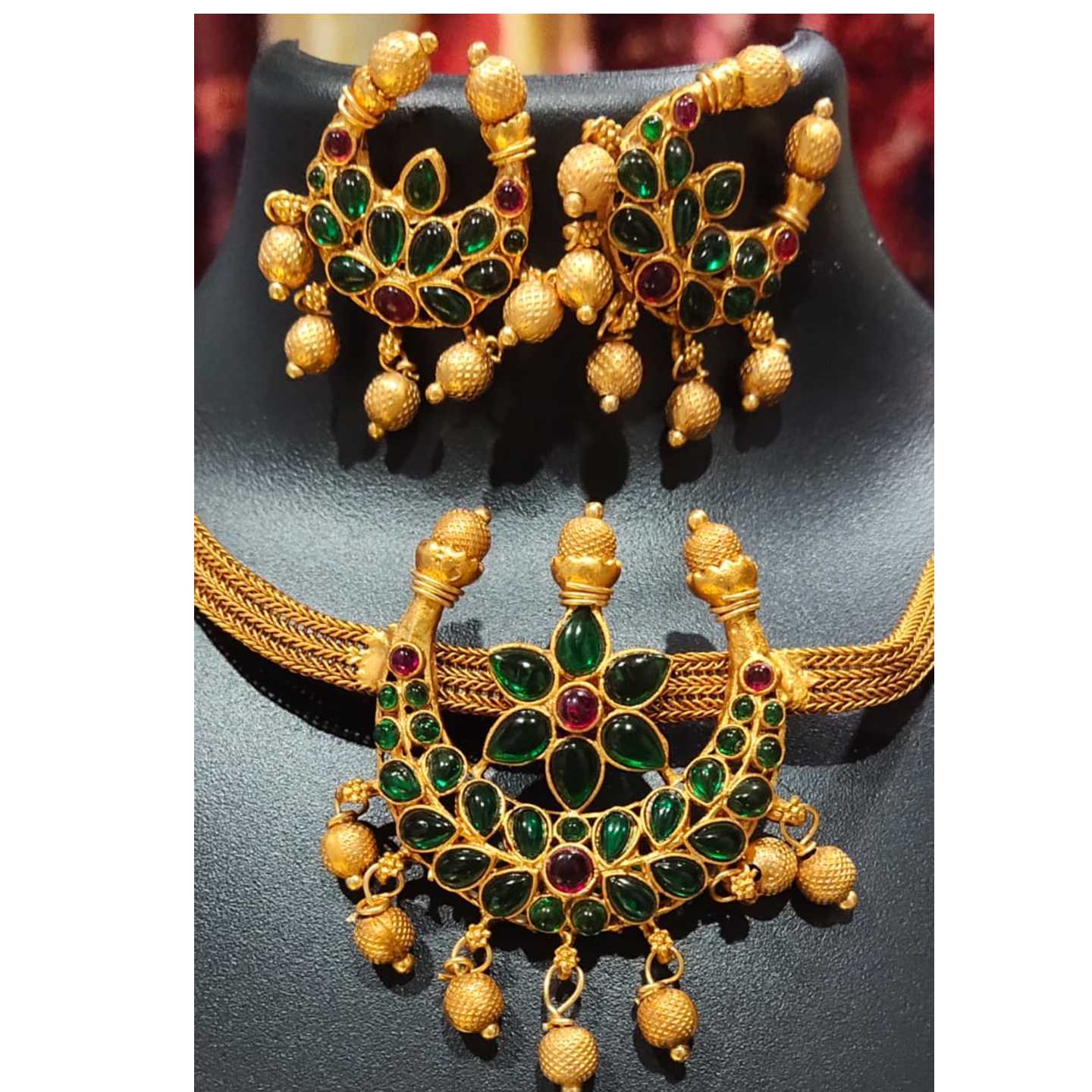 Matte Finish ChokerNecklace  With Jhumki Pune