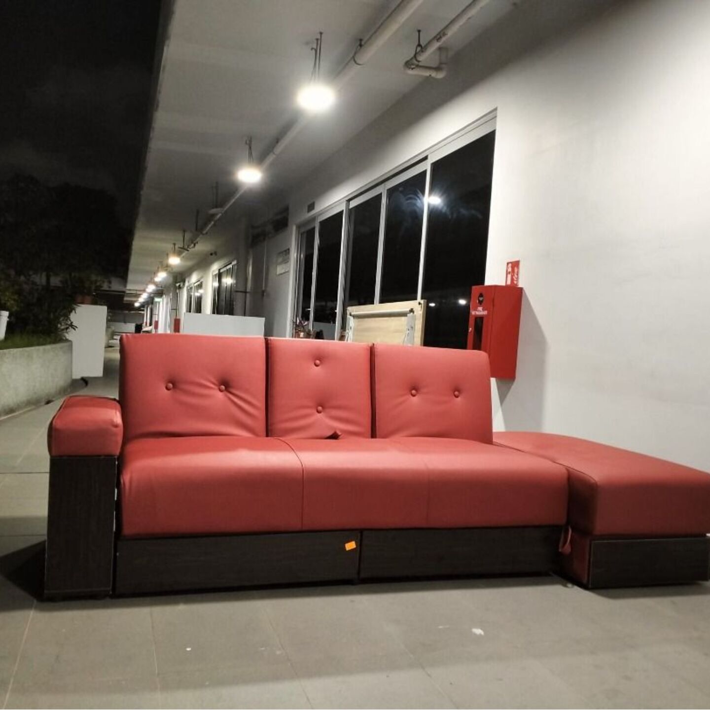MIKO Storage Sofa Bed in RED PVC